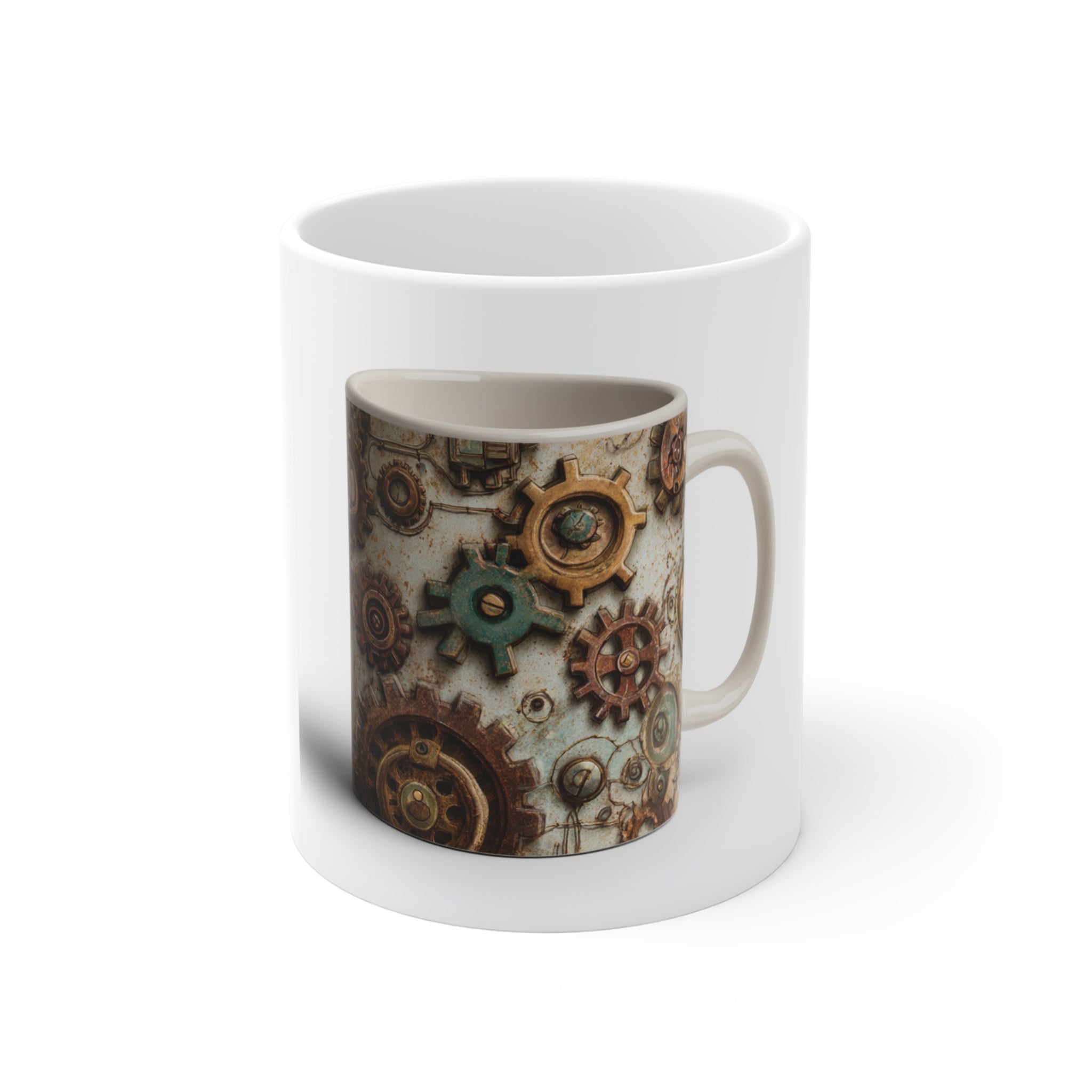 Steampunk Gear Mug, Industrial Coffee Cup, Vintage Gear Design, Unique Tea Mug, Perfect Gift for Him, Home Office Decor, Mechanical Theme