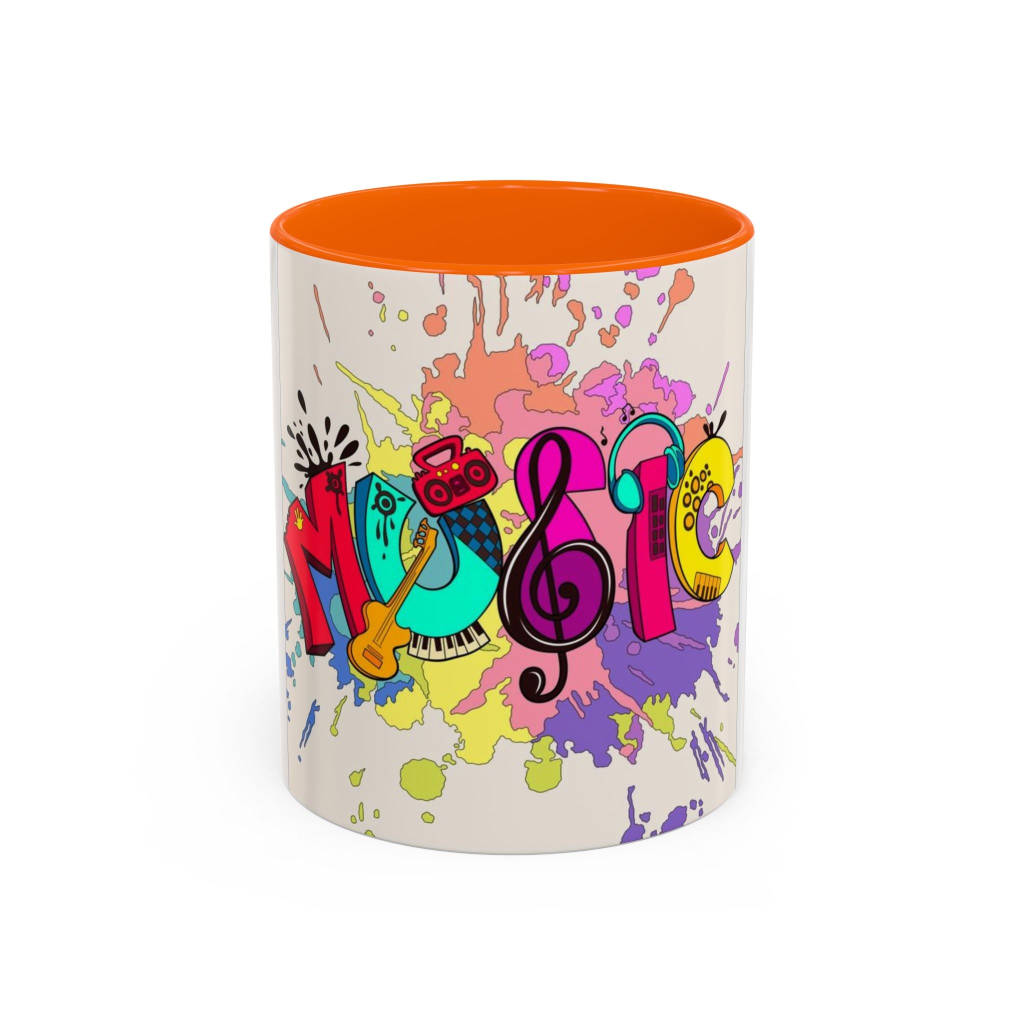 Vibrant Music Mug | Colorful Coffee Cup for Music Lovers, Gift for Musicians, Artsy Home Decor, Unique Birthday Present