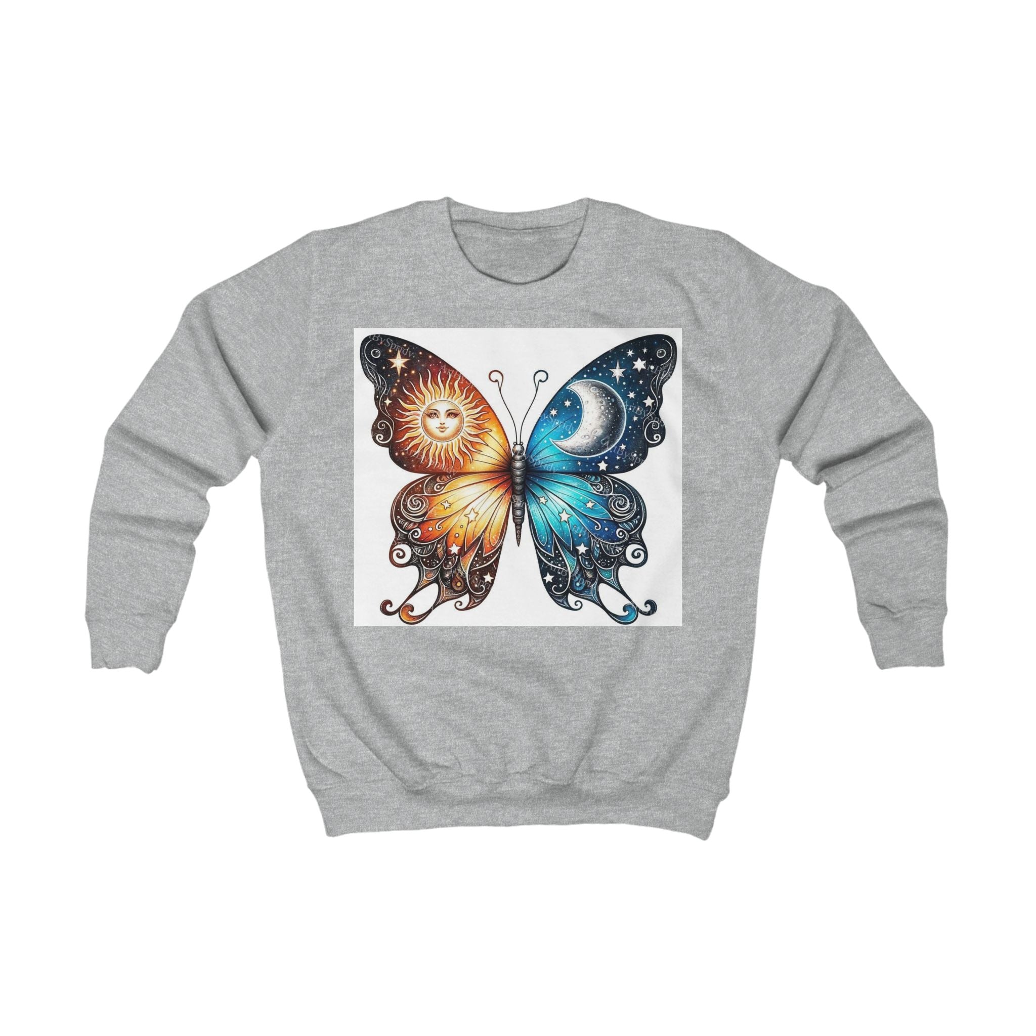 Butterfly Sun and Moon Kids Sweatshirt, Kids Clothing, Butterfly Sweatshirt, Unique Gift for Kids, Cozy Pullover