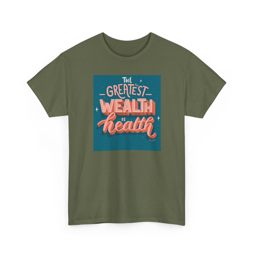 Inspirational Unisex Heavy Cotton Tee - "The Greatest Wealth is Health" - Motivational T-Shirt for Wellbeing, Gifts for Health [...]