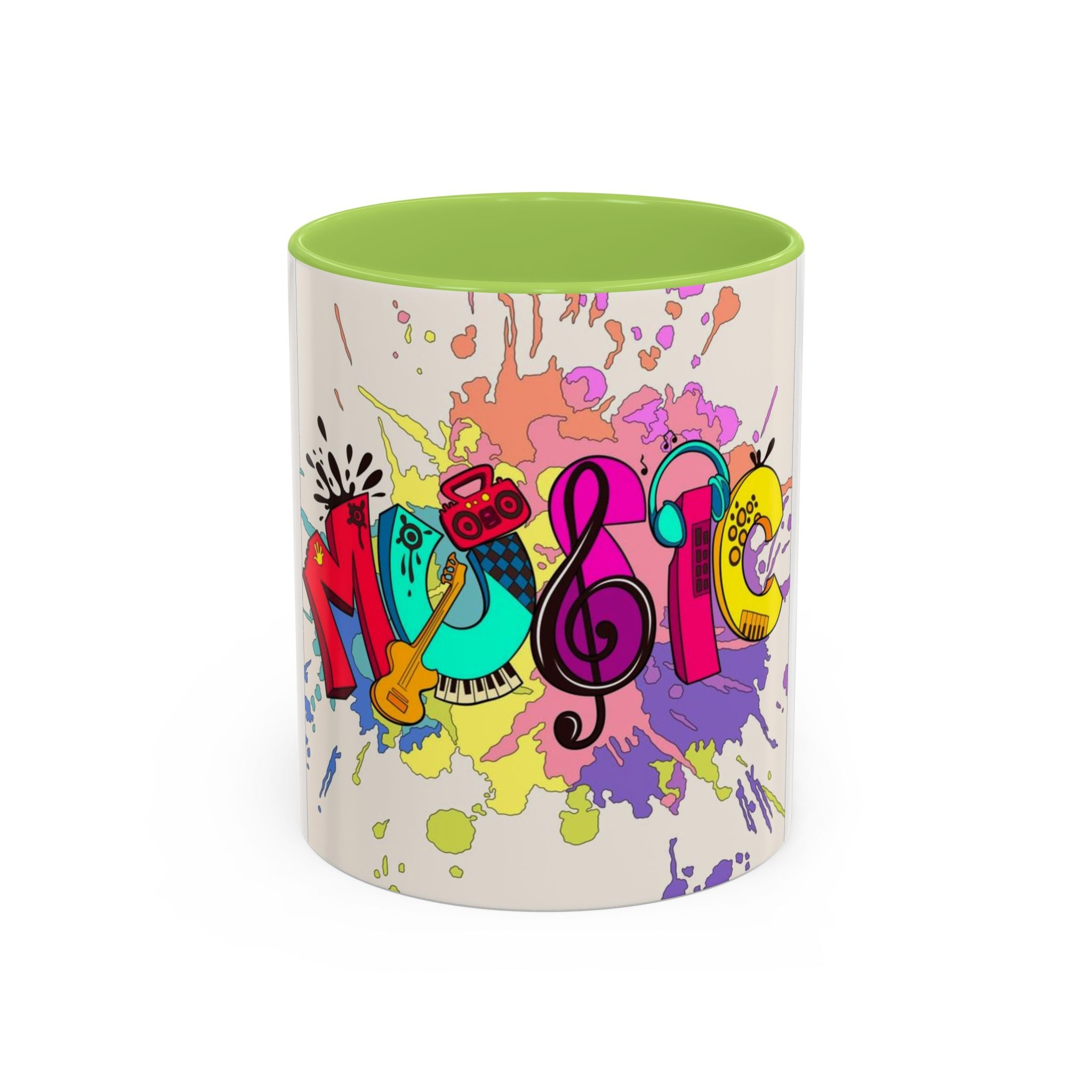 Vibrant Music Mug | Colorful Coffee Cup for Music Lovers, Gift for Musicians, Artsy Home Decor, Unique Birthday Present