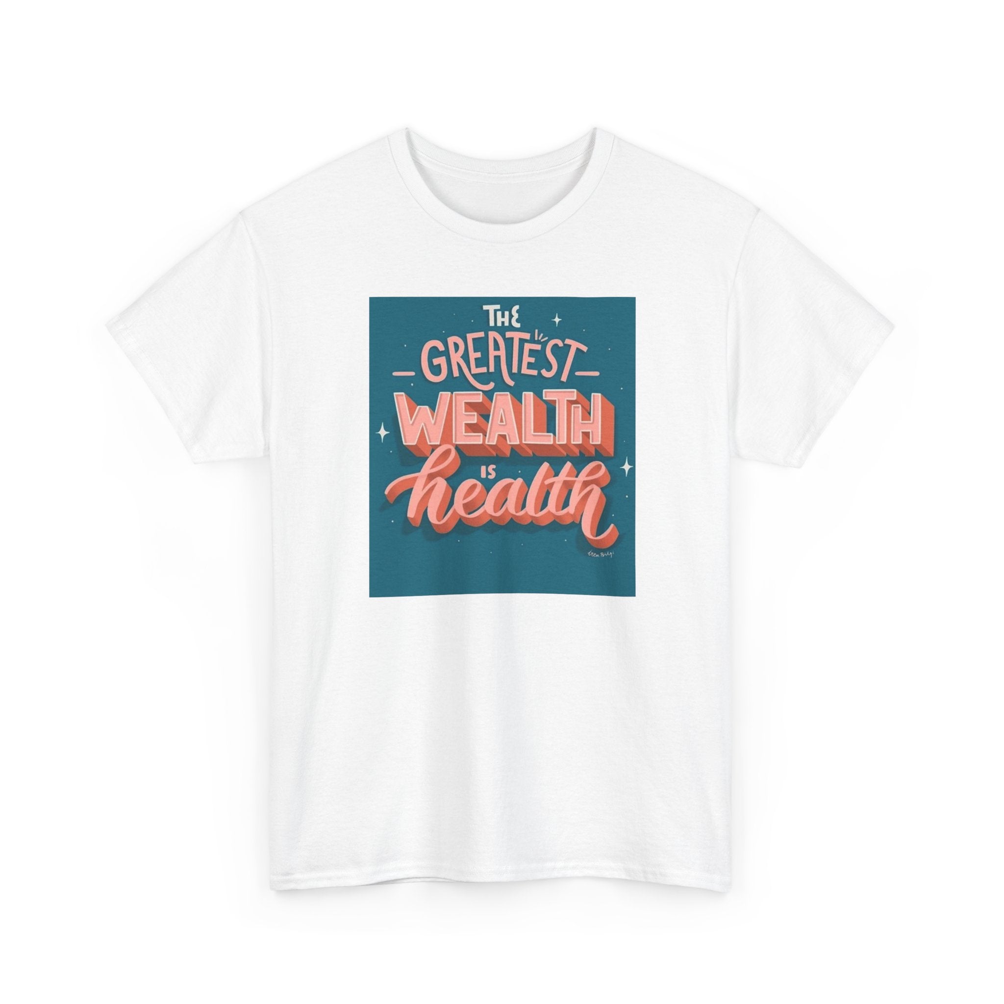 Inspirational Unisex Heavy Cotton Tee - "The Greatest Wealth is Health" - Motivational T-Shirt for Wellbeing, Gifts for Health [...]