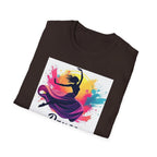 Colorful Dance Graphic T-Shirt, Unisex Tee, Perfect Gift for Dancers, Dance Studio Wear, Dance Parties, Art Lovers