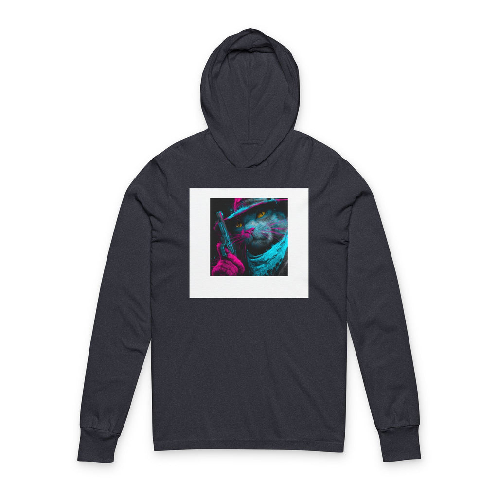 Cool Graphic Unisex Hooded Long Sleeve Tee, Edgy Casual Wear, Everyday Comfort, Ideal Gift for Him/Her, Perfect for Festivals, Streetwear