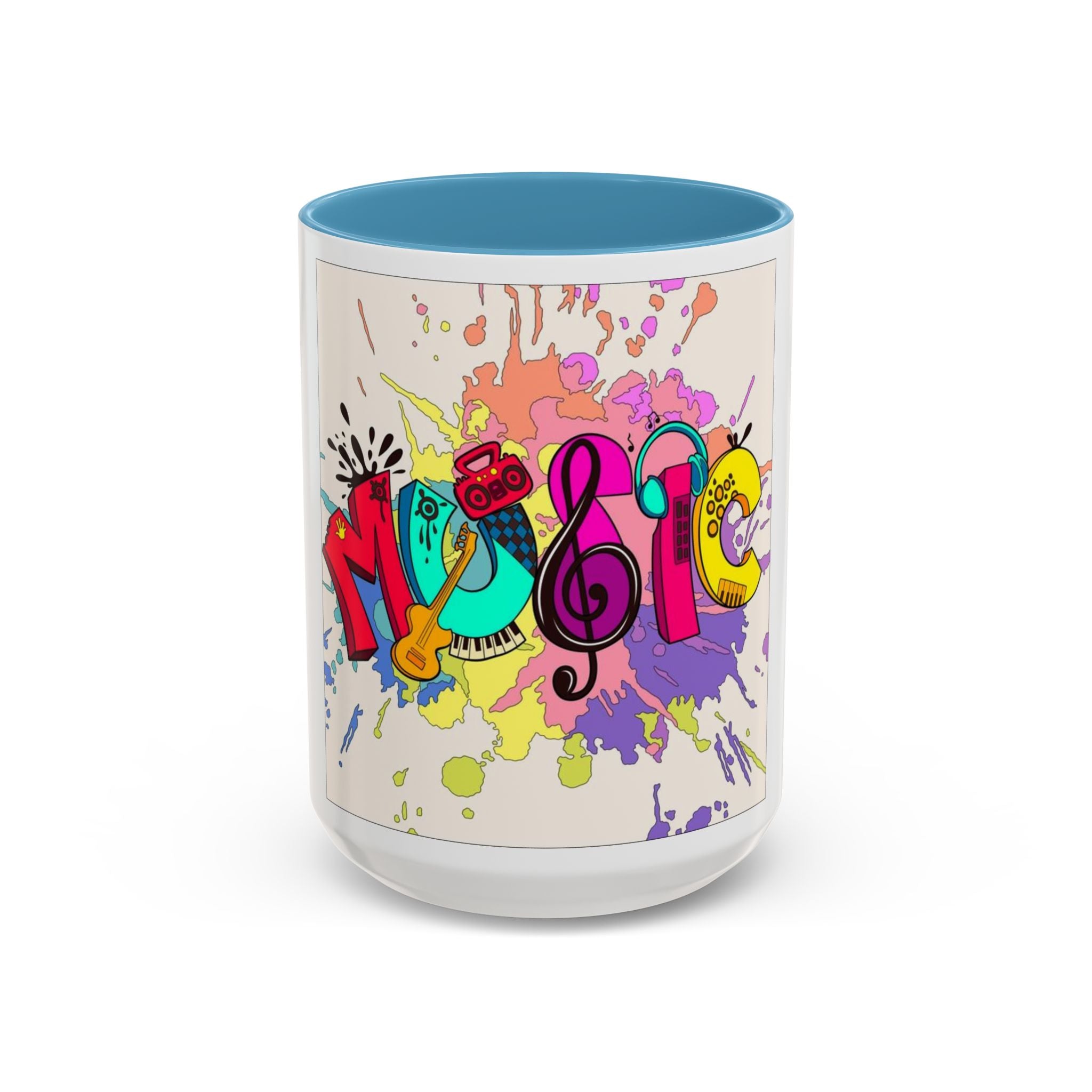 Vibrant Music Mug | Colorful Coffee Cup for Music Lovers, Gift for Musicians, Artsy Home Decor, Unique Birthday Present