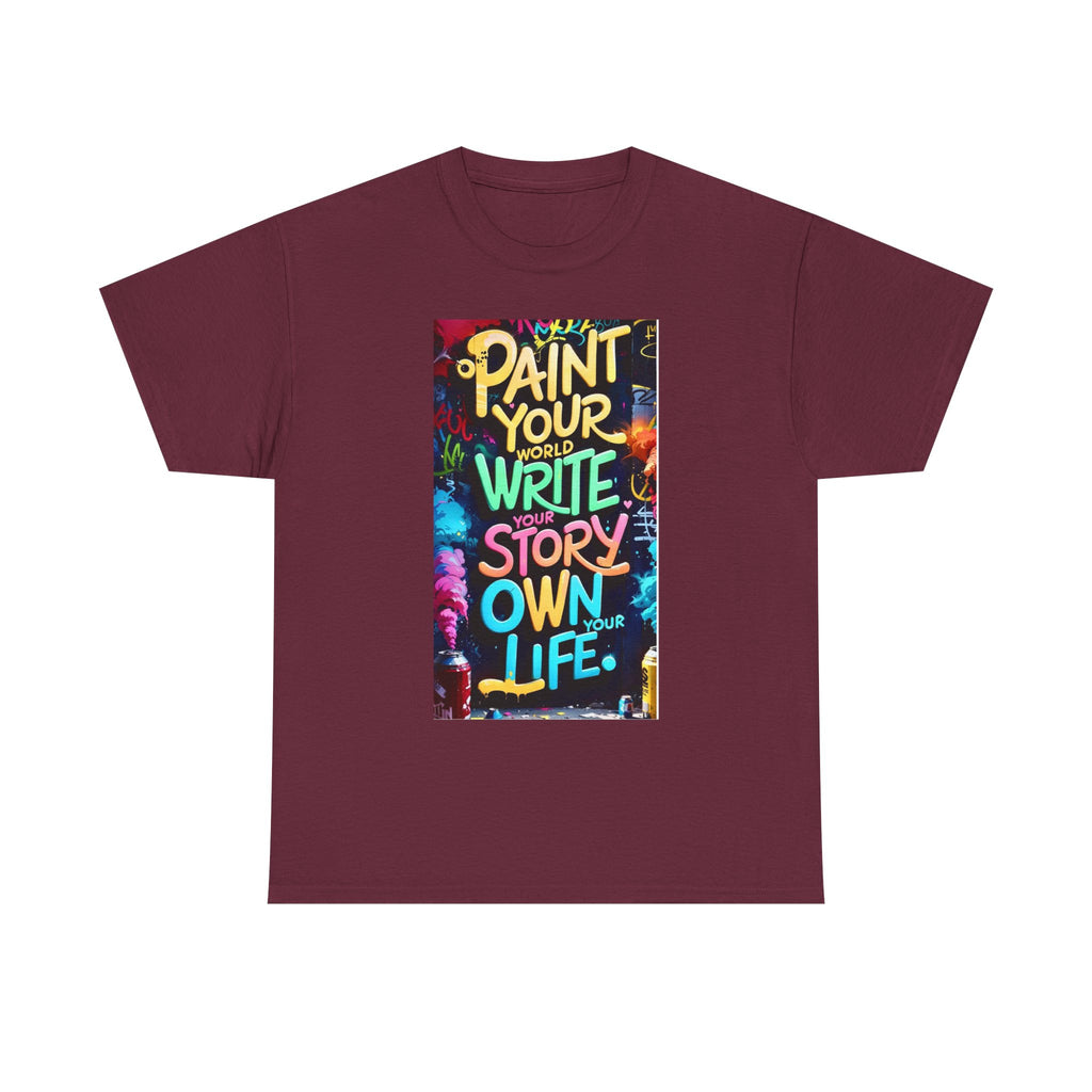 Creative Expression Unisex Heavy Cotton Tee - "Paint Your Own Story" Shirt, Casual Fashion, Gift, Motivational Wear, Artistic Style