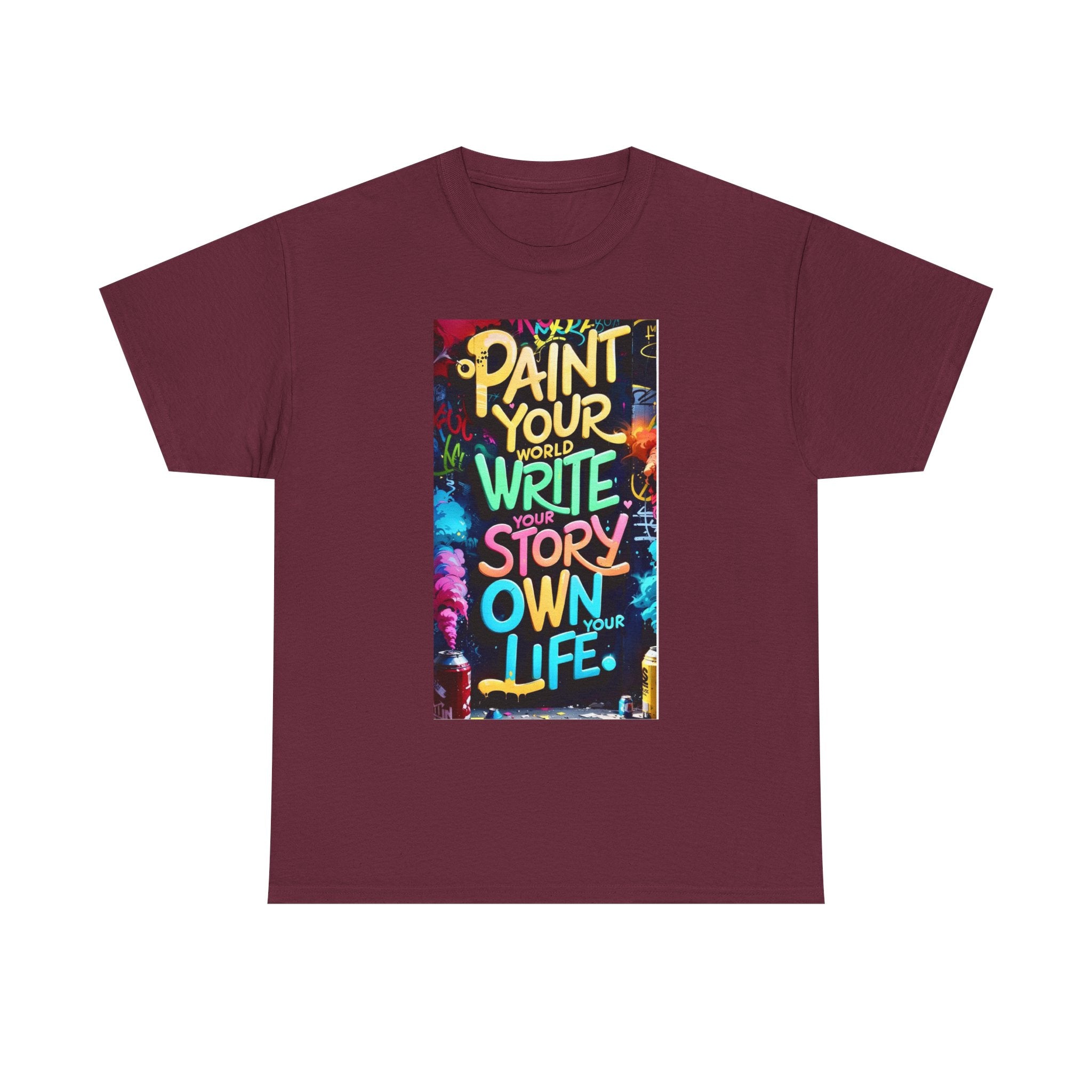 Creative Expression Unisex Heavy Cotton Tee - "Paint Your Own Story" Shirt, Casual Fashion, Gift, Motivational Wear, Artistic Style