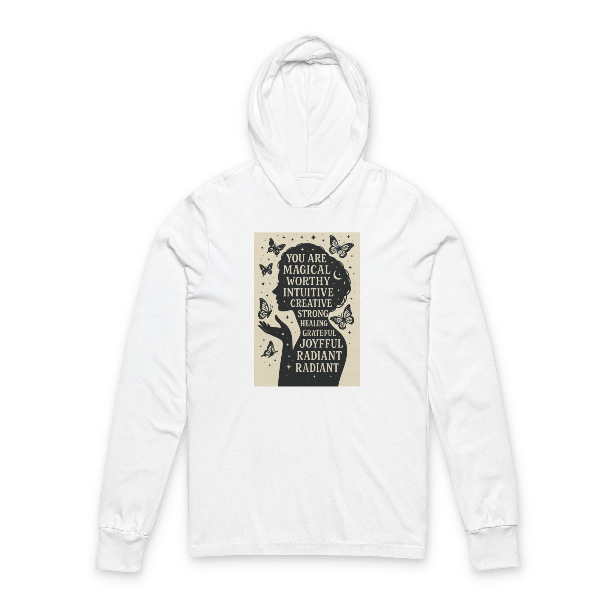 Radiant Magical Hoodie, Long Sleeve Tee for Creative Souls, Inspirational Gift, Cozy Layer for Self-Expression & Empowerment