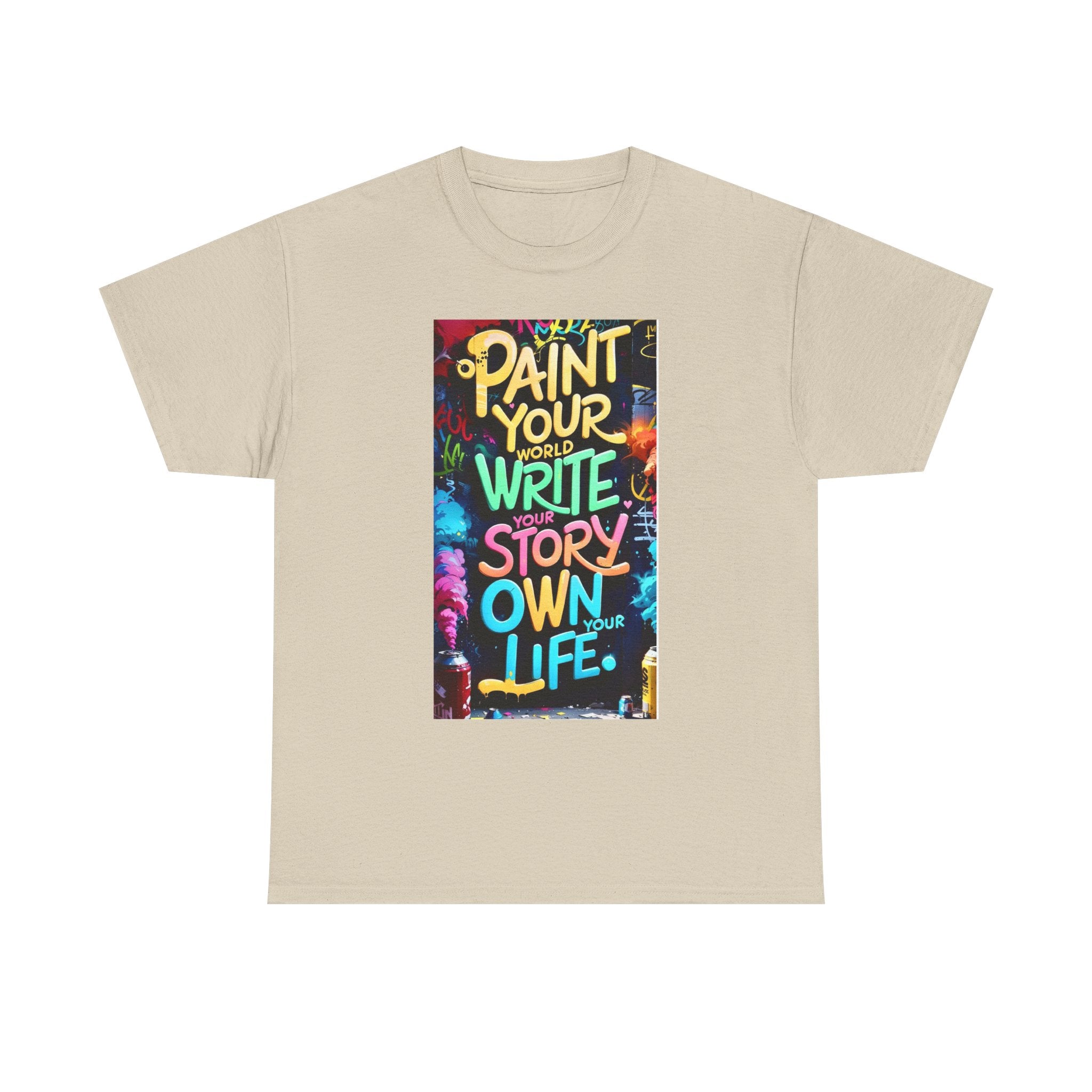 Creative Expression Unisex Heavy Cotton Tee - "Paint Your Own Story" Shirt, Casual Fashion, Gift, Motivational Wear, Artistic Style