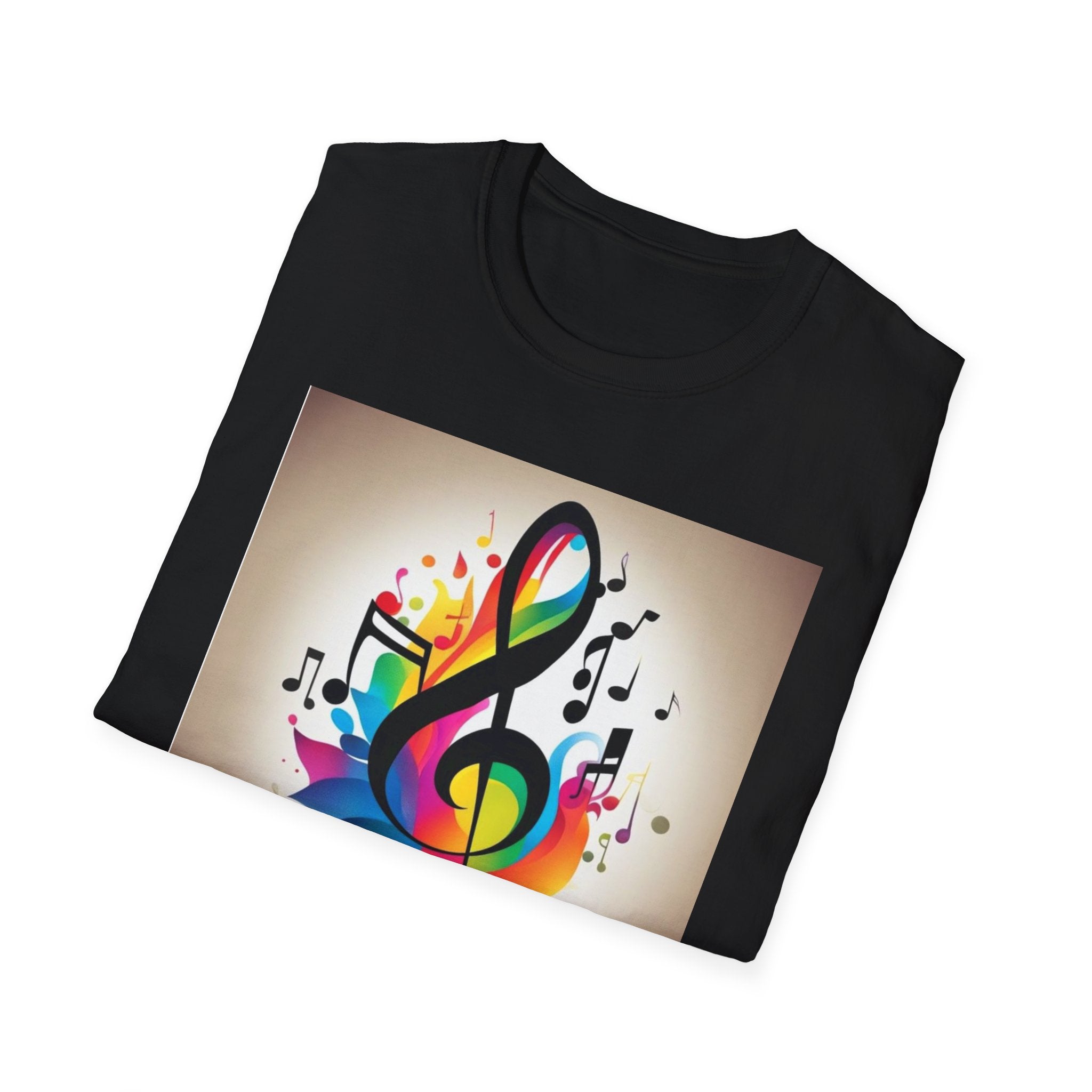 Colorful Music Notes Unisex T-Shirt, Gift for Musicians, Music Lover Apparel, Festival Wear, Comfortable Tee