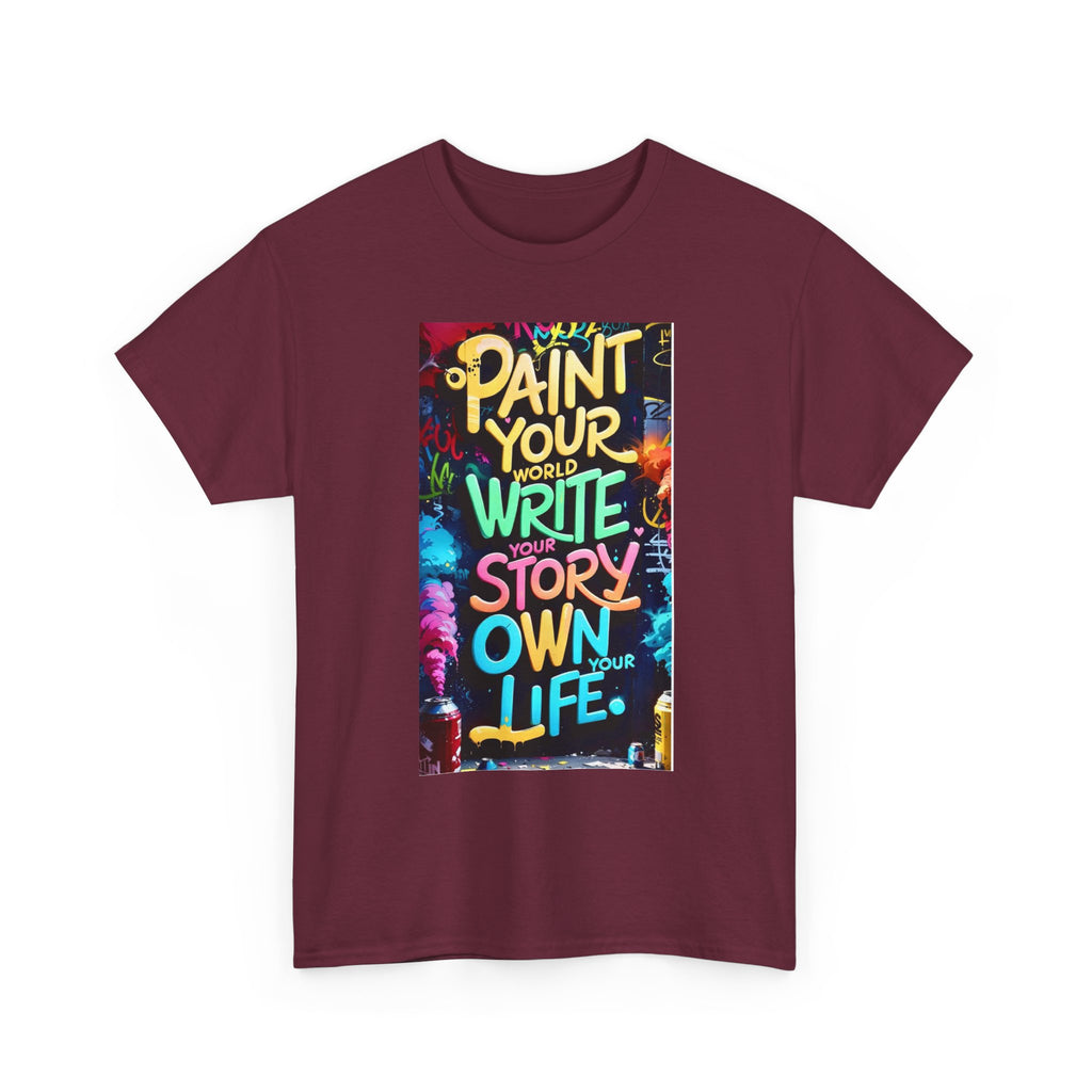 Creative Expression Unisex Heavy Cotton Tee - "Paint Your Own Story" Shirt, Casual Fashion, Gift, Motivational Wear, Artistic Style