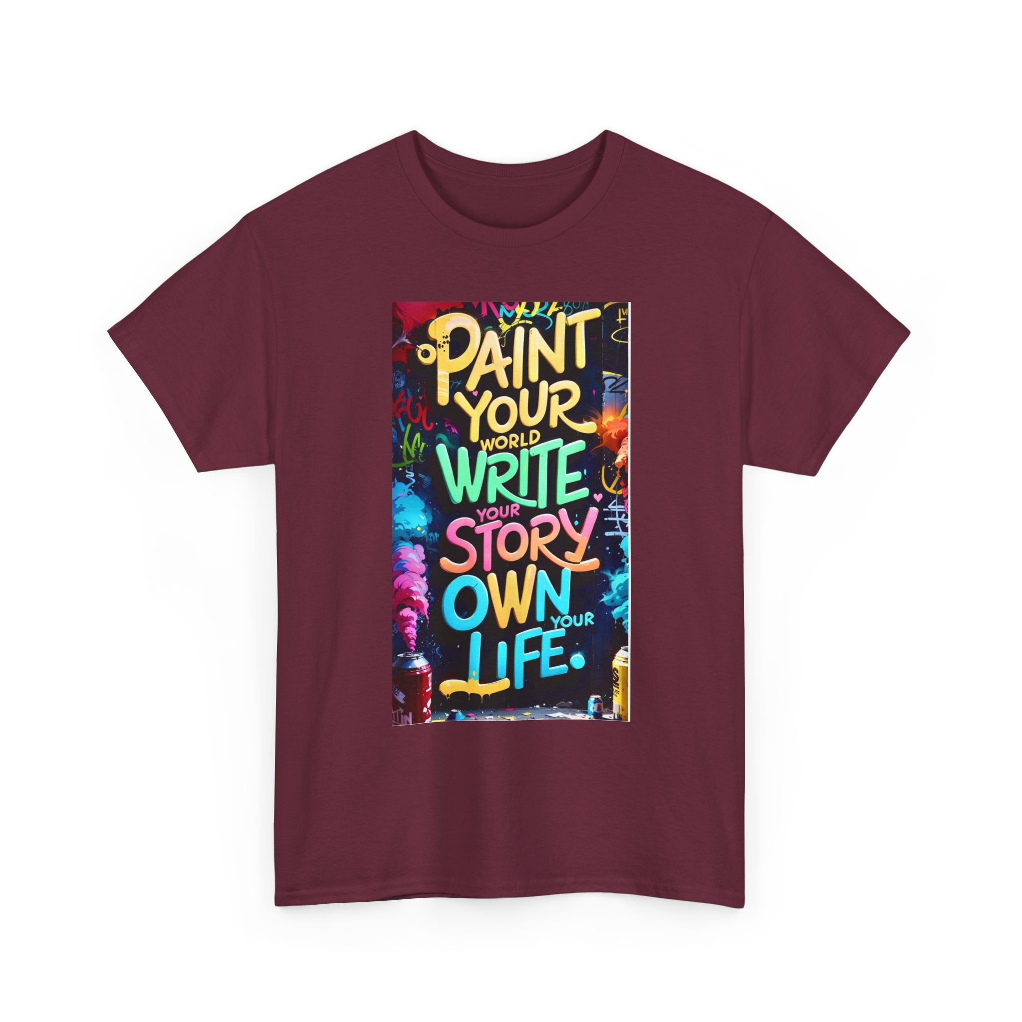 Creative Expression Unisex Heavy Cotton Tee - "Paint Your Own Story" Shirt, Casual Fashion, Gift, Motivational Wear, Artistic Style