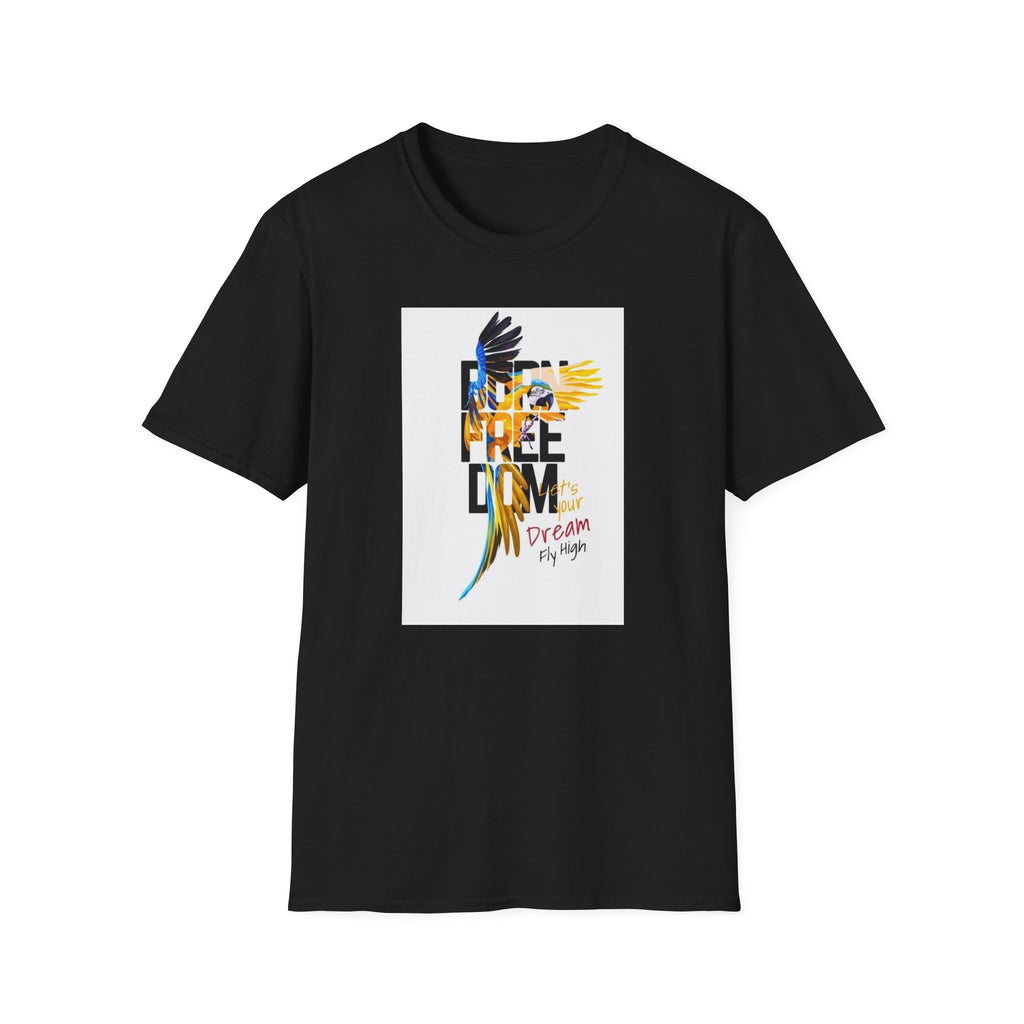 Colorful Freedom Dreamer Unisex Softstyle T-Shirt, Inspirational Tee, Motivational Shirt, Gift for Dreamers, Positive Vibes Apparel