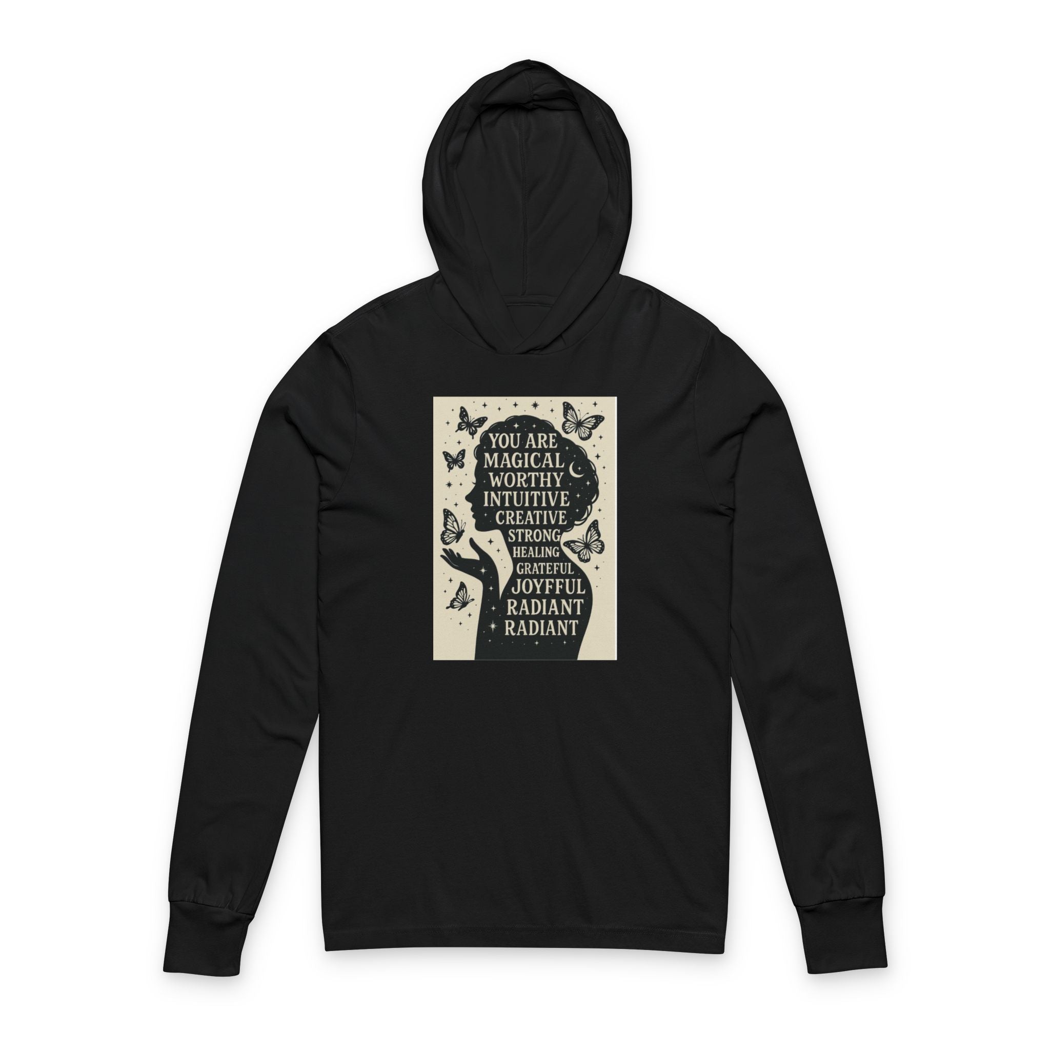 Radiant Magical Hoodie, Long Sleeve Tee for Creative Souls, Inspirational Gift, Cozy Layer for Self-Expression & Empowerment