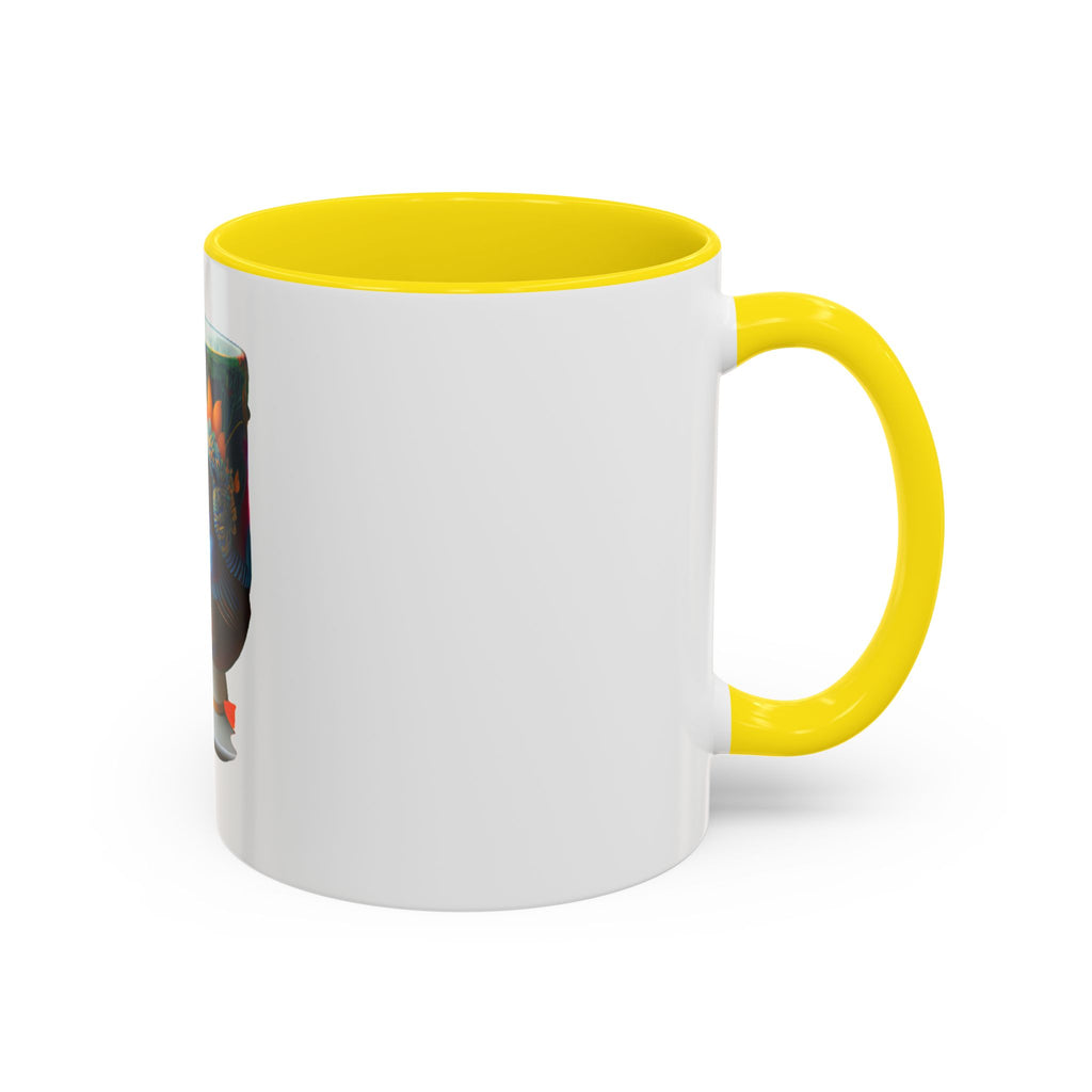 Vibrant Accent Coffee Mug | Colorful Art Mug for Home, Office, Gifts, Unique Coffee Lover, Hummingbird Design