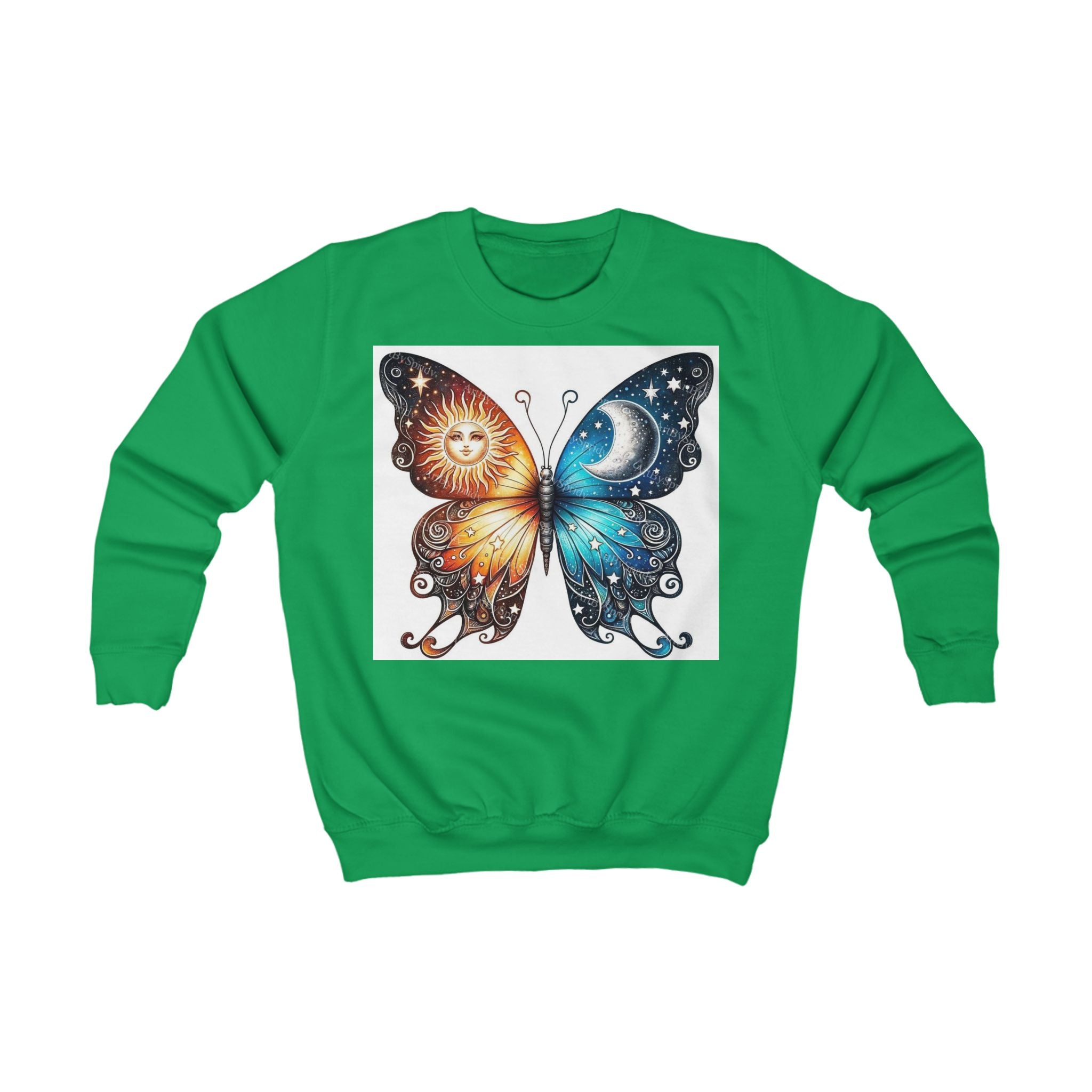 Butterfly Sun and Moon Kids Sweatshirt, Kids Clothing, Butterfly Sweatshirt, Unique Gift for Kids, Cozy Pullover