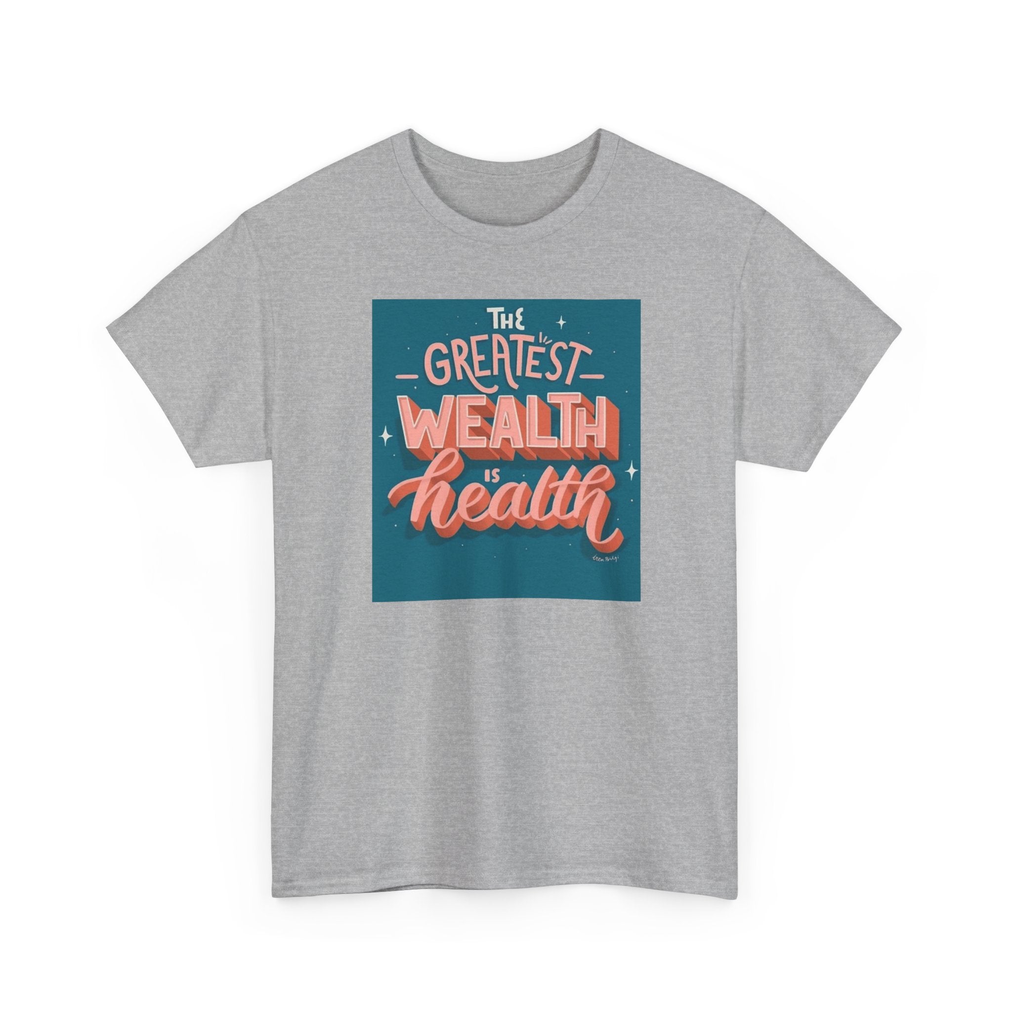 Inspirational Unisex Heavy Cotton Tee - "The Greatest Wealth is Health" - Motivational T-Shirt for Wellbeing, Gifts for Health [...]
