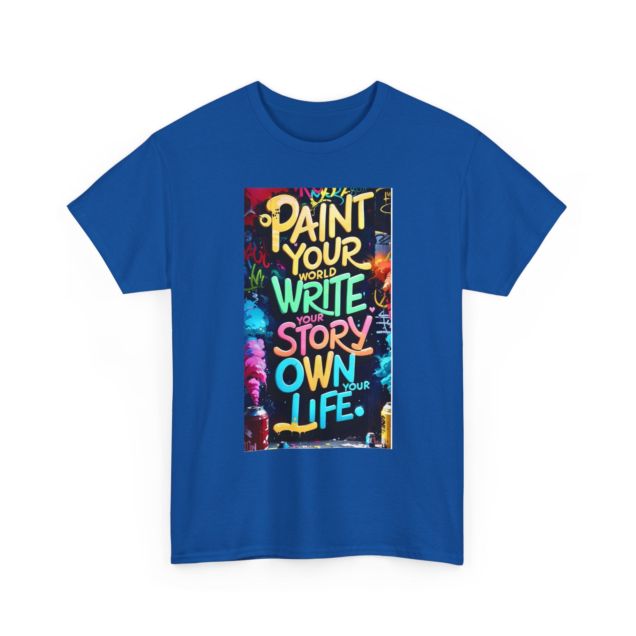 Creative Expression Unisex Heavy Cotton Tee - "Paint Your Own Story" Shirt, Casual Fashion, Gift, Motivational Wear, Artistic Style