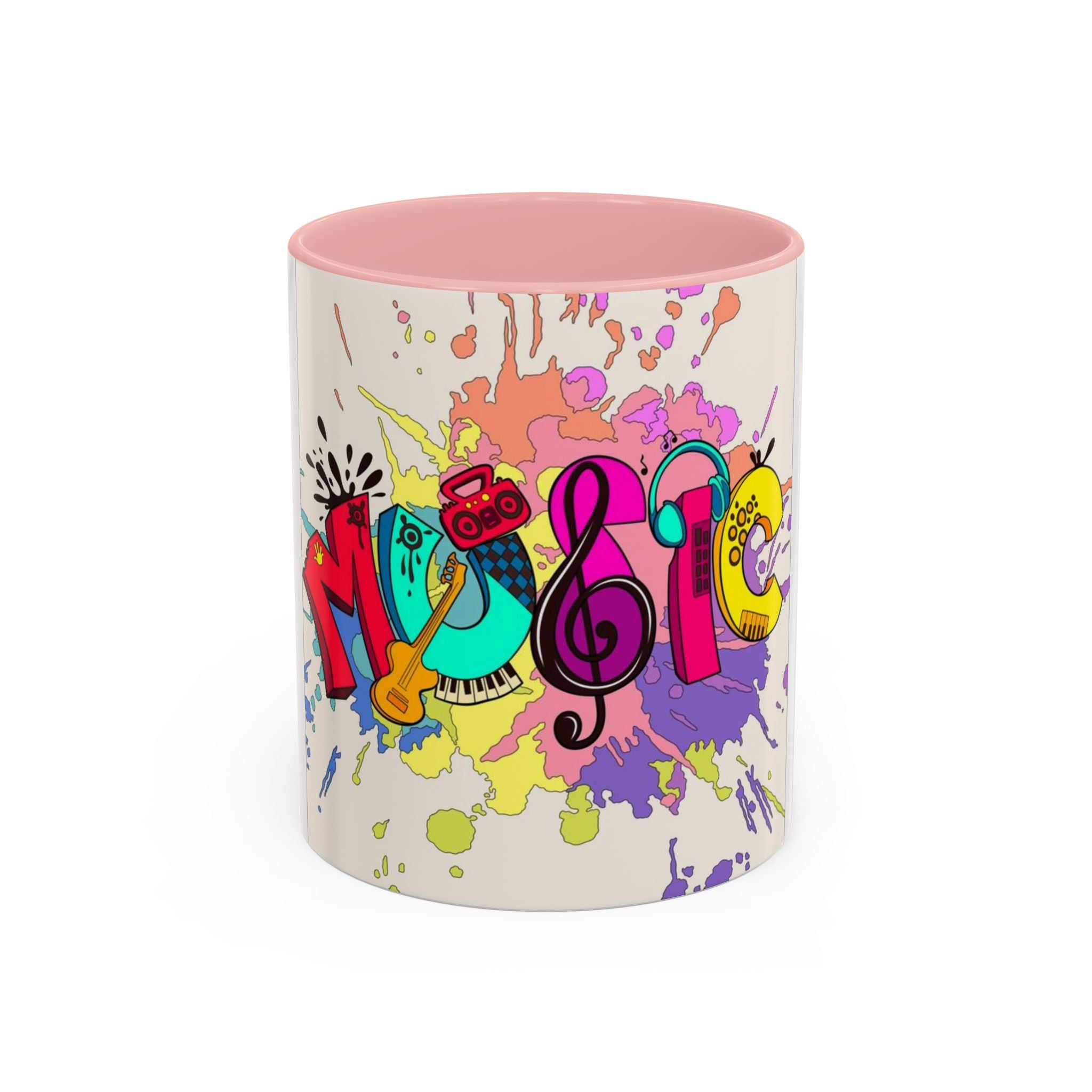 Vibrant Music Mug | Colorful Coffee Cup for Music Lovers, Gift for Musicians, Artsy Home Decor, Unique Birthday Present
