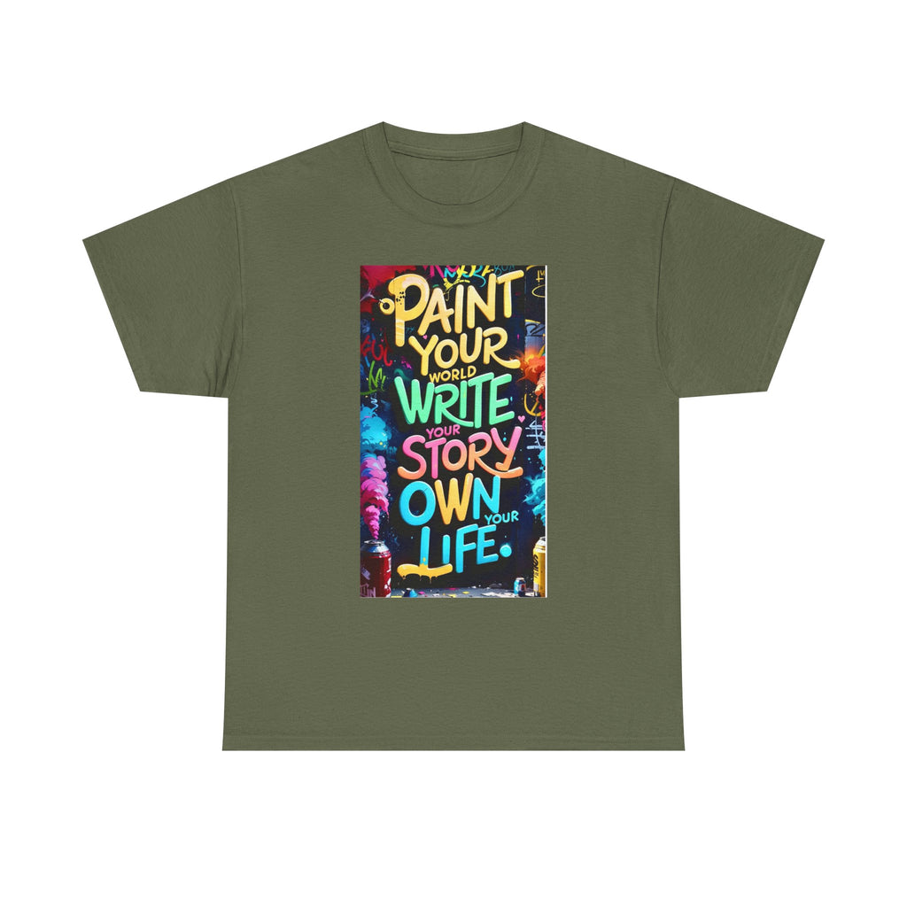 Creative Expression Unisex Heavy Cotton Tee - "Paint Your Own Story" Shirt, Casual Fashion, Gift, Motivational Wear, Artistic Style