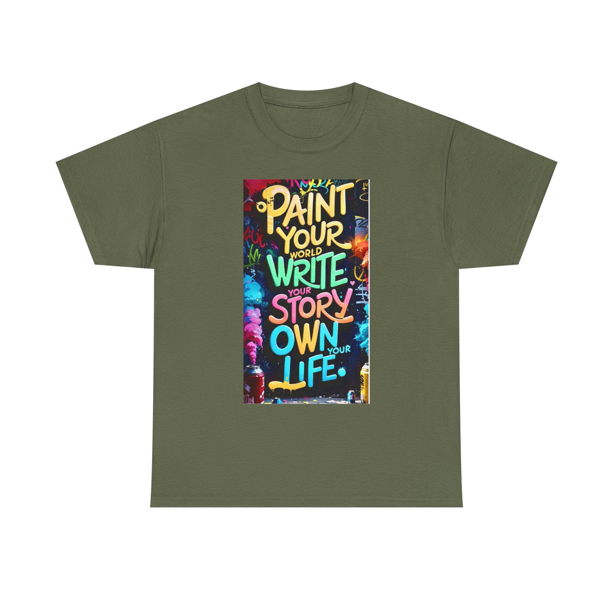 Creative Expression Unisex Heavy Cotton Tee - "Paint Your Own Story" Shirt, Casual Fashion, Gift, Motivational Wear, Artistic Style