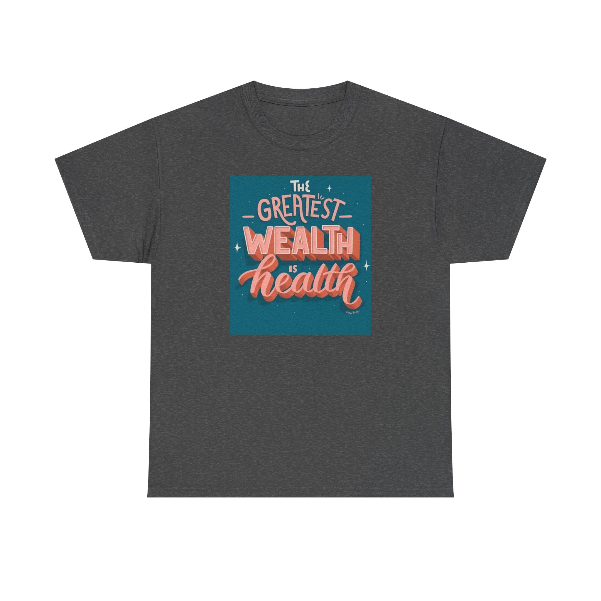 Inspirational Unisex Heavy Cotton Tee - "The Greatest Wealth is Health" - Motivational T-Shirt for Wellbeing, Gifts for Health [...]