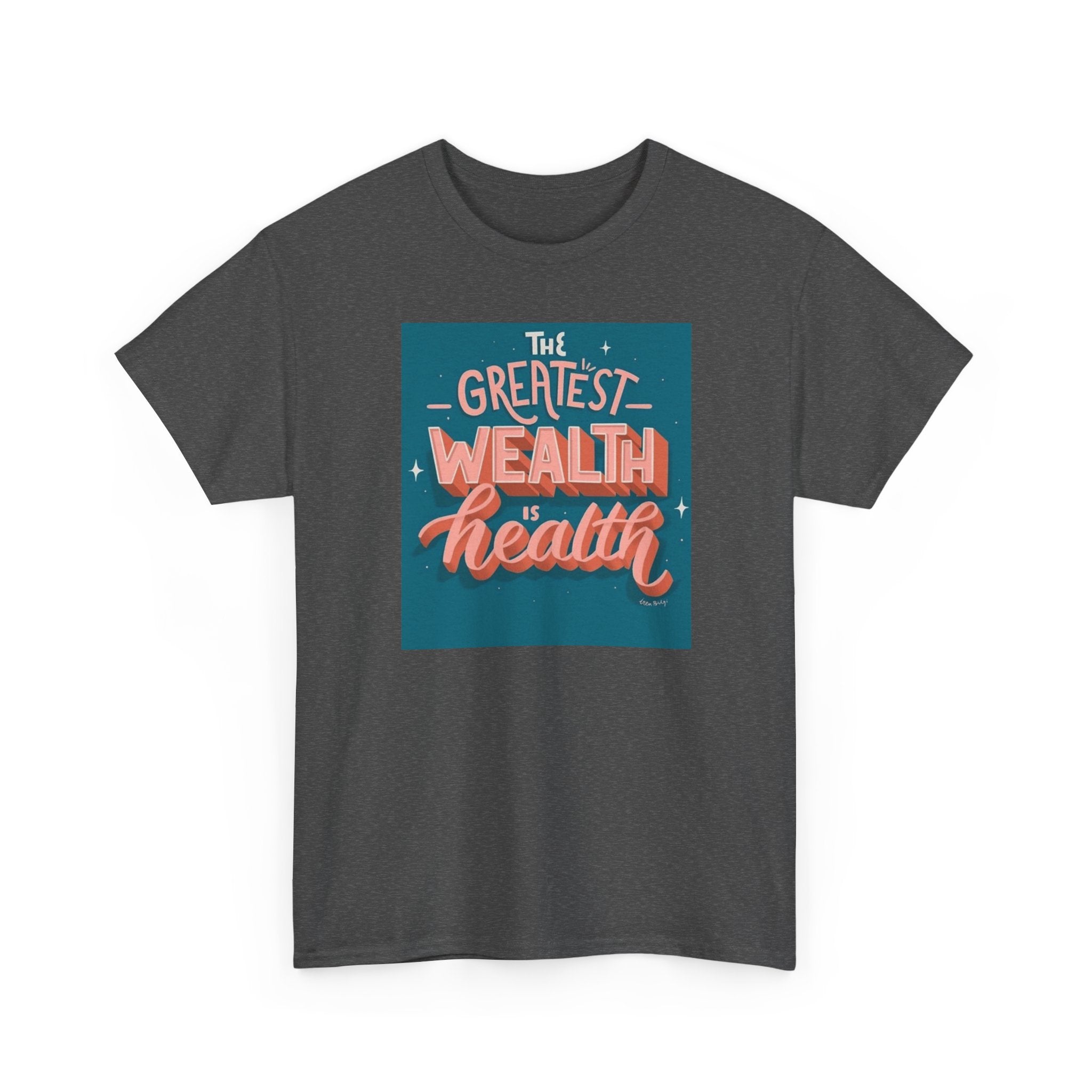Inspirational Unisex Heavy Cotton Tee - "The Greatest Wealth is Health" - Motivational T-Shirt for Wellbeing, Gifts for Health [...]