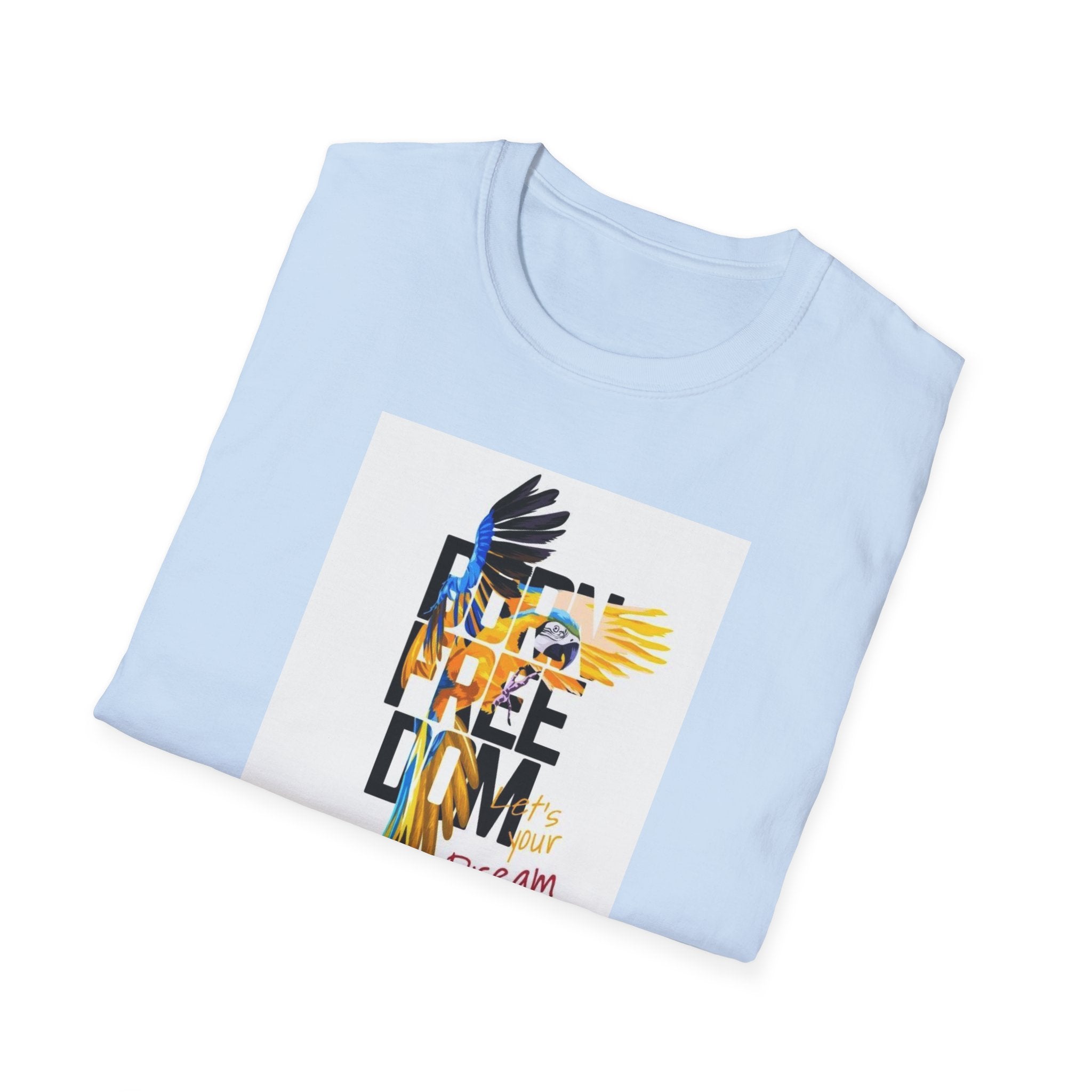 Colorful Freedom Dreamer Unisex Softstyle T-Shirt, Inspirational Tee, Motivational Shirt, Gift for Dreamers, Positive Vibes Apparel
