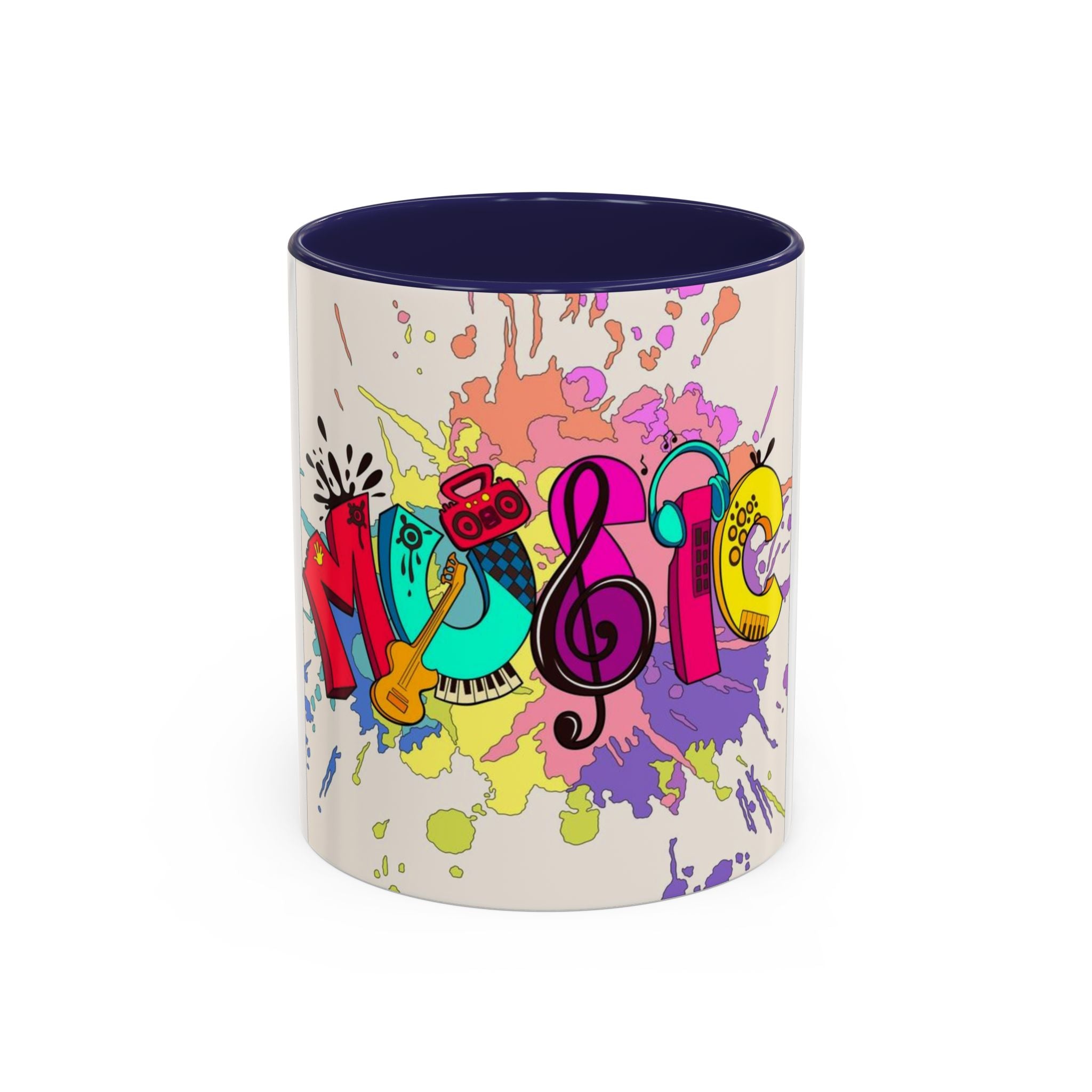 Vibrant Music Mug | Colorful Coffee Cup for Music Lovers, Gift for Musicians, Artsy Home Decor, Unique Birthday Present