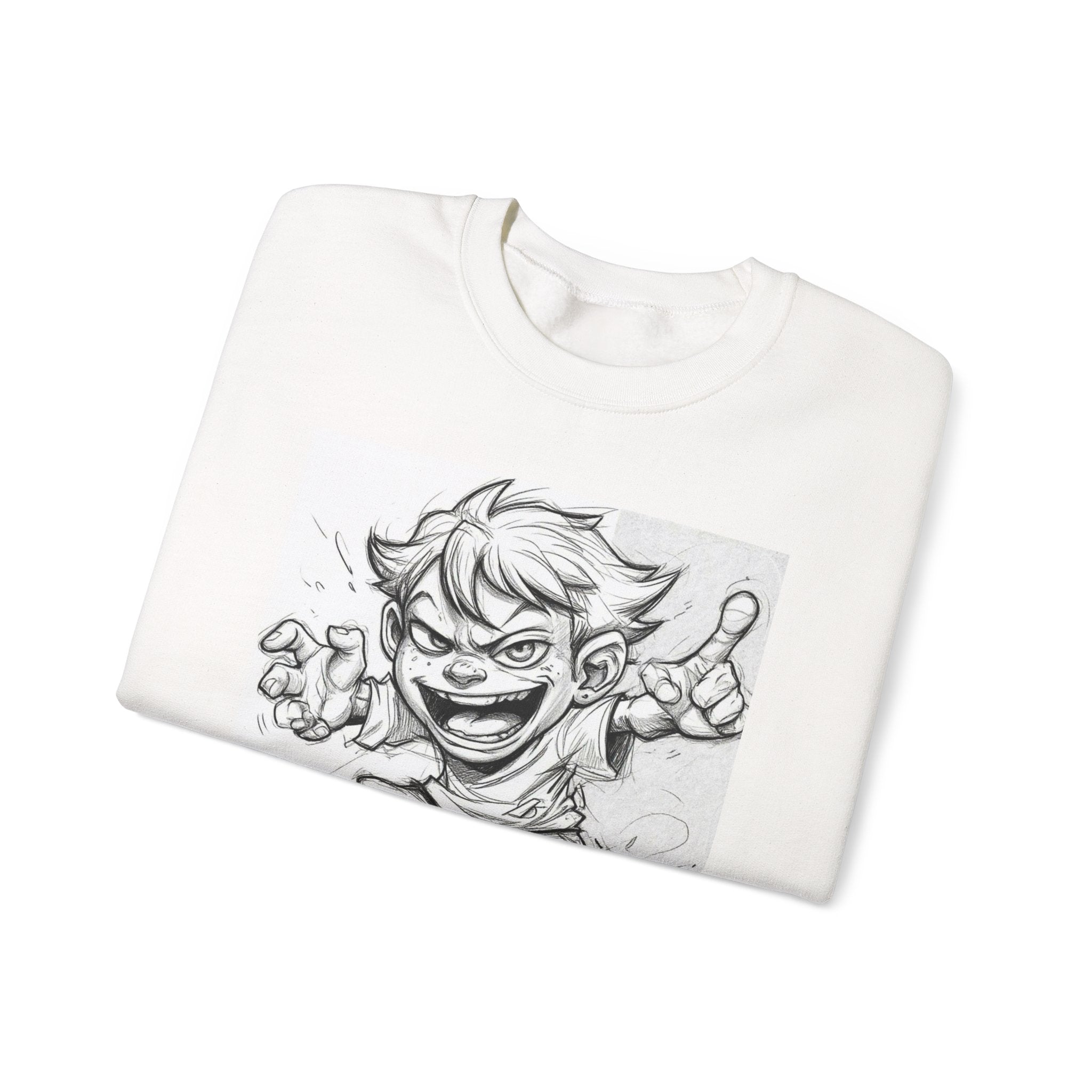 Fun Character Graphic Sweatshirt, Unisex Crewneck Sweatshirt, Cartoon Sweatshirt, Gift for Kids, Playful Sweatshirt, Everyday Wear