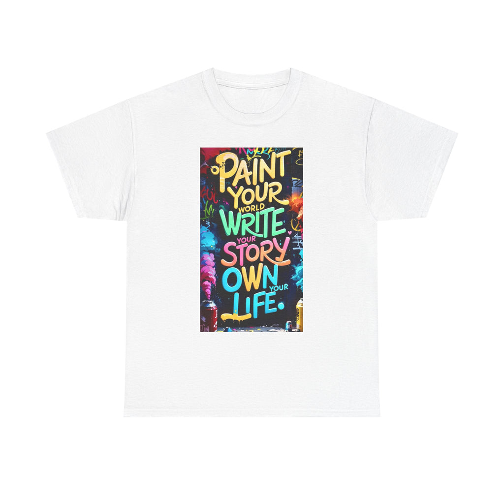 Creative Expression Unisex Heavy Cotton Tee - "Paint Your Own Story" Shirt, Casual Fashion, Gift, Motivational Wear, Artistic Style