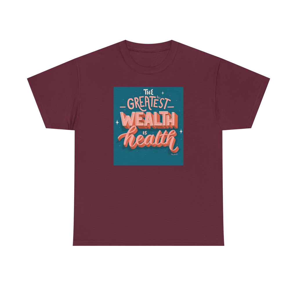 Inspirational Unisex Heavy Cotton Tee - "The Greatest Wealth is Health" - Motivational T-Shirt for Wellbeing, Gifts for Health [...]