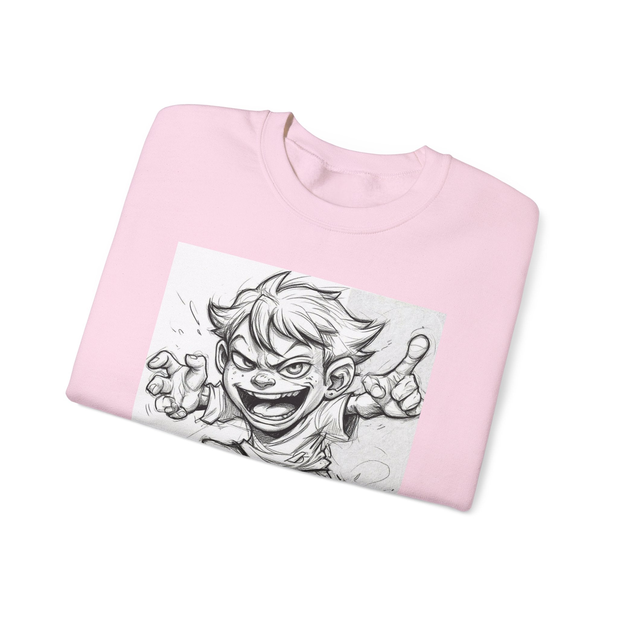 Fun Character Graphic Sweatshirt, Unisex Crewneck Sweatshirt, Cartoon Sweatshirt, Gift for Kids, Playful Sweatshirt, Everyday Wear