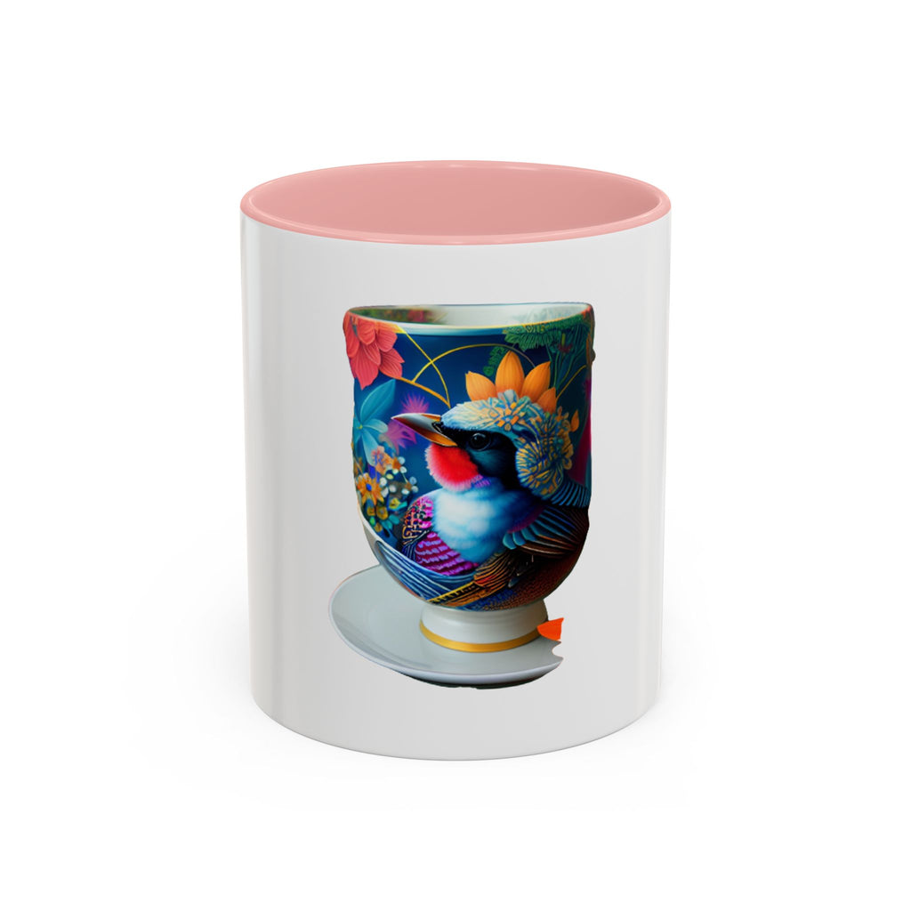 Vibrant Accent Coffee Mug | Colorful Art Mug for Home, Office, Gifts, Unique Coffee Lover, Hummingbird Design