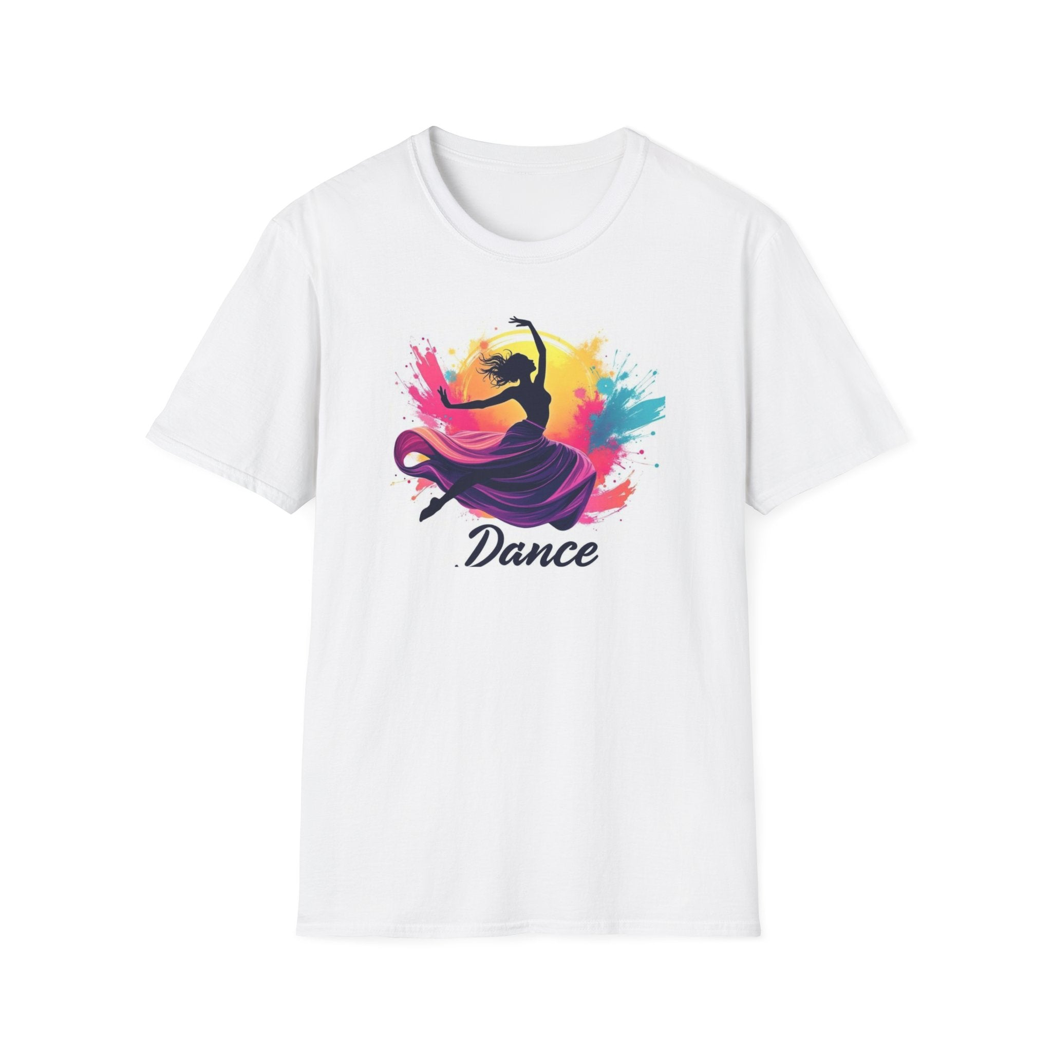 Colorful Dance Graphic T-Shirt, Unisex Tee, Perfect Gift for Dancers, Dance Studio Wear, Dance Parties, Art Lovers