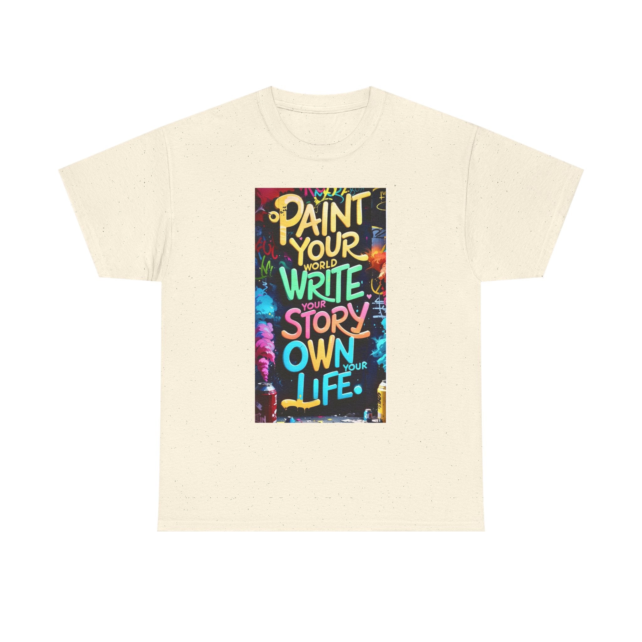 Creative Expression Unisex Heavy Cotton Tee - "Paint Your Own Story" Shirt, Casual Fashion, Gift, Motivational Wear, Artistic Style