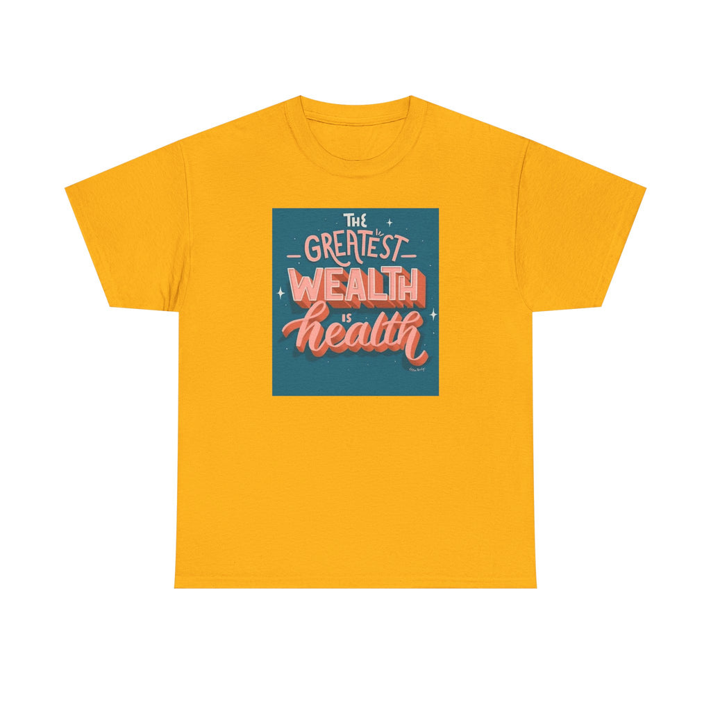 Inspirational Unisex Heavy Cotton Tee - "The Greatest Wealth is Health" - Motivational T-Shirt for Wellbeing, Gifts for Health [...]