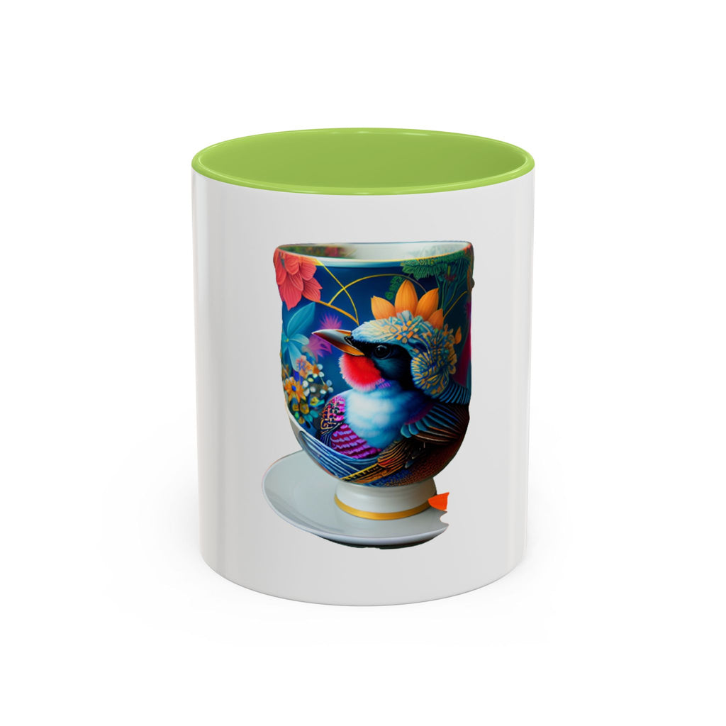 Vibrant Accent Coffee Mug | Colorful Art Mug for Home, Office, Gifts, Unique Coffee Lover, Hummingbird Design