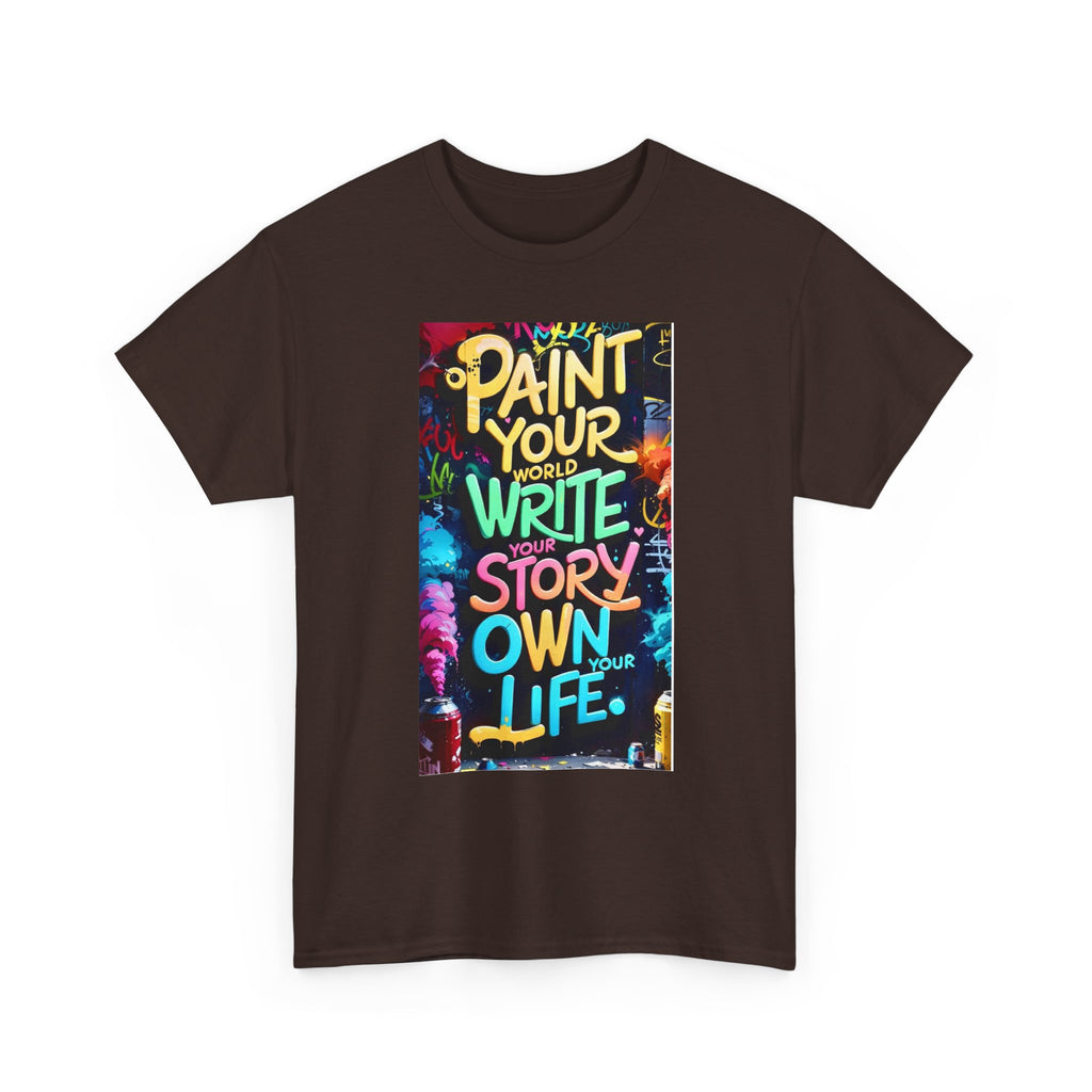 Creative Expression Unisex Heavy Cotton Tee - "Paint Your Own Story" Shirt, Casual Fashion, Gift, Motivational Wear, Artistic Style