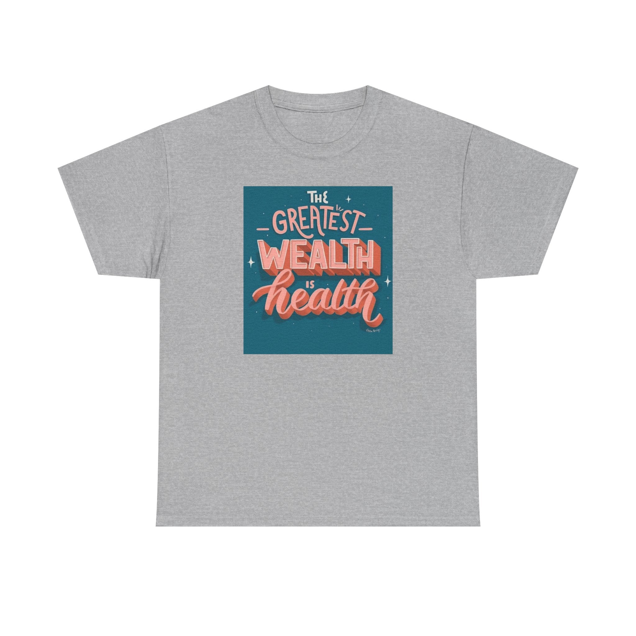Inspirational Unisex Heavy Cotton Tee - "The Greatest Wealth is Health" - Motivational T-Shirt for Wellbeing, Gifts for Health [...]