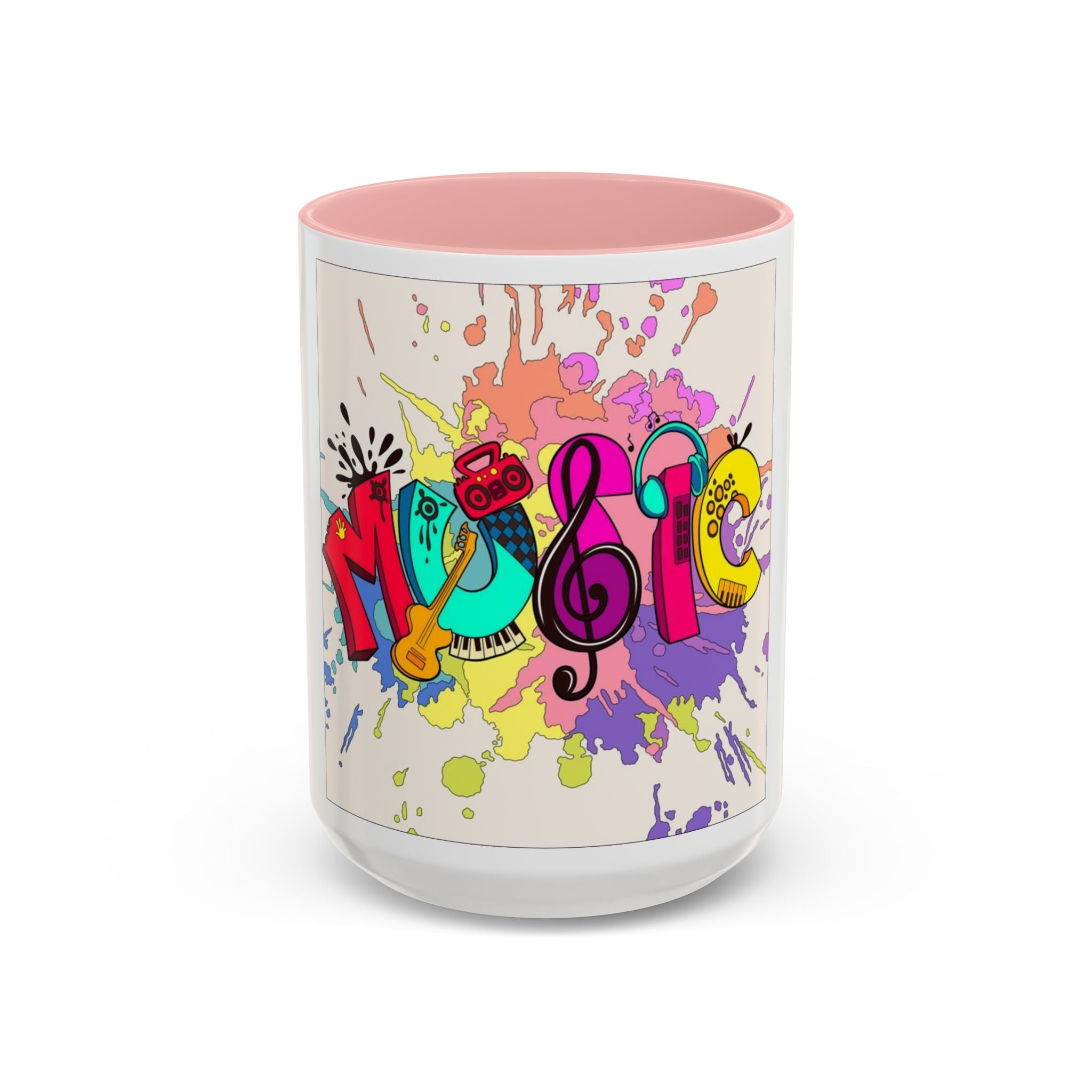 Vibrant Music Mug | Colorful Coffee Cup for Music Lovers, Gift for Musicians, Artsy Home Decor, Unique Birthday Present