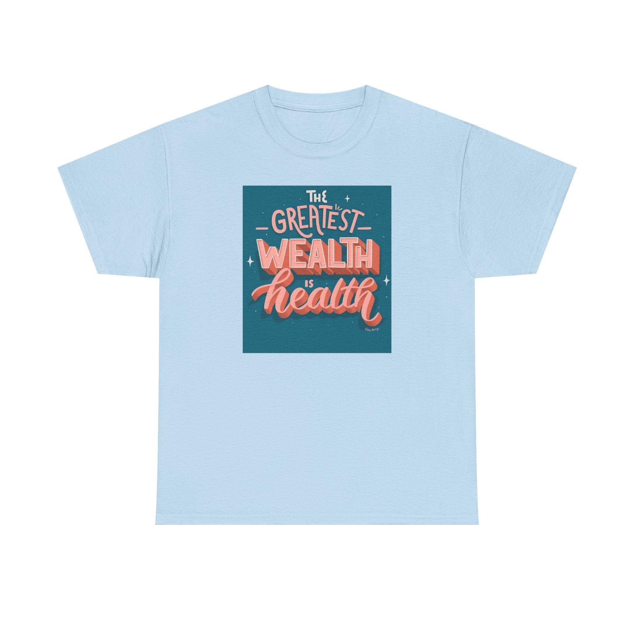 Inspirational Unisex Heavy Cotton Tee - "The Greatest Wealth is Health" - Motivational T-Shirt for Wellbeing, Gifts for Health [...]
