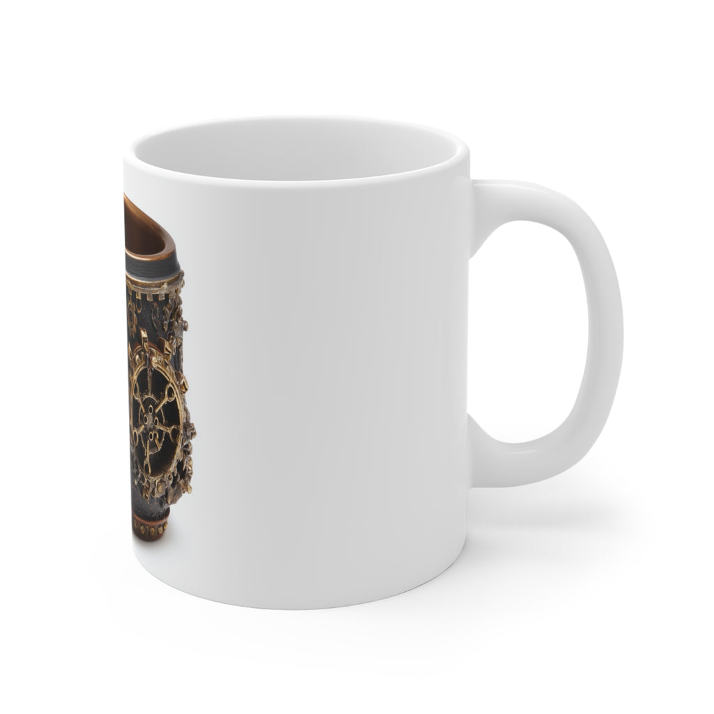 Steampunk Gear Mug, Unique Coffee Cup, Artisan Drinkware for Mechanics and Creatives, Holiday Gift Idea
