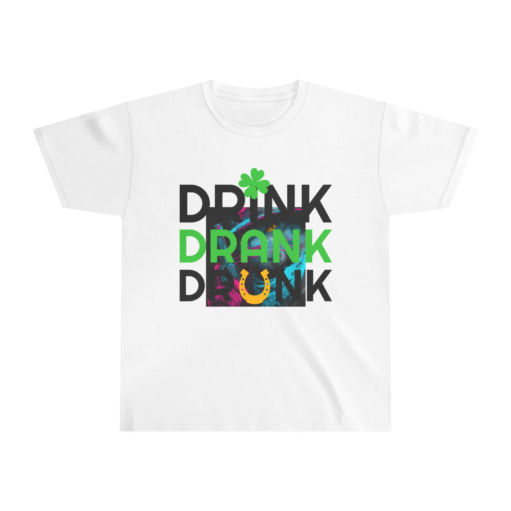 Youth Tee with Fun Drink Design for Celebrations, Party Shirt, St. Patrick's Day, Spring Festivities, Trendy Kids Apparel, Party Outfit