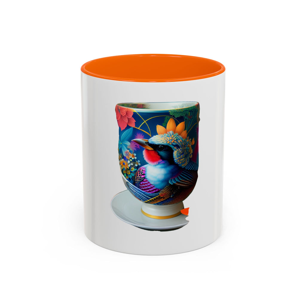 Vibrant Accent Coffee Mug | Colorful Art Mug for Home, Office, Gifts, Unique Coffee Lover, Hummingbird Design