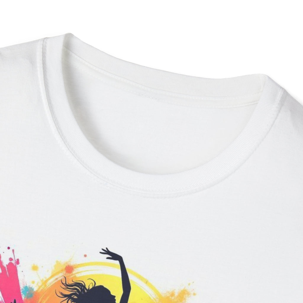 Colorful Dance Graphic T-Shirt, Unisex Tee, Perfect Gift for Dancers, Dance Studio Wear, Dance Parties, Art Lovers