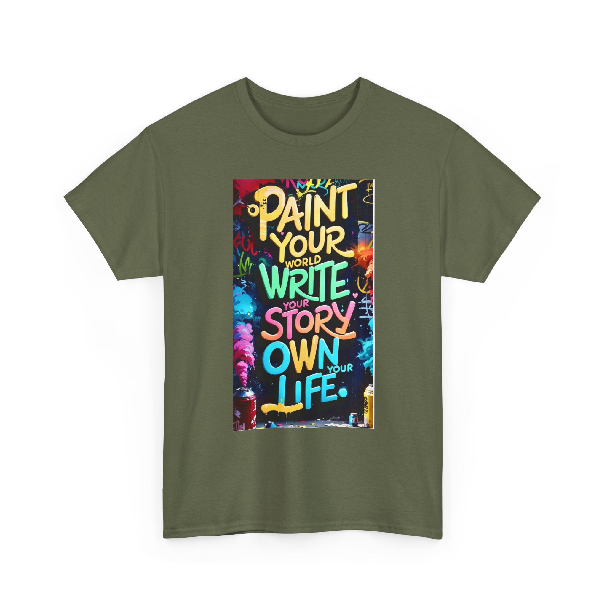 Creative Expression Unisex Heavy Cotton Tee - "Paint Your Own Story" Shirt, Casual Fashion, Gift, Motivational Wear, Artistic Style