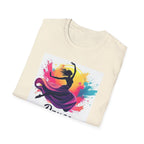 Colorful Dance Graphic T-Shirt, Unisex Tee, Perfect Gift for Dancers, Dance Studio Wear, Dance Parties, Art Lovers