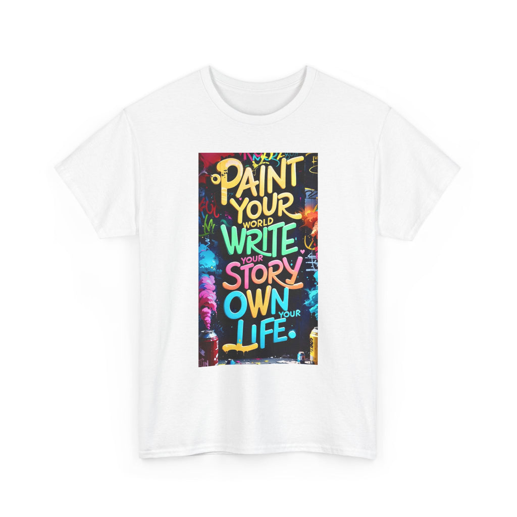 Creative Expression Unisex Heavy Cotton Tee - "Paint Your Own Story" Shirt, Casual Fashion, Gift, Motivational Wear, Artistic Style