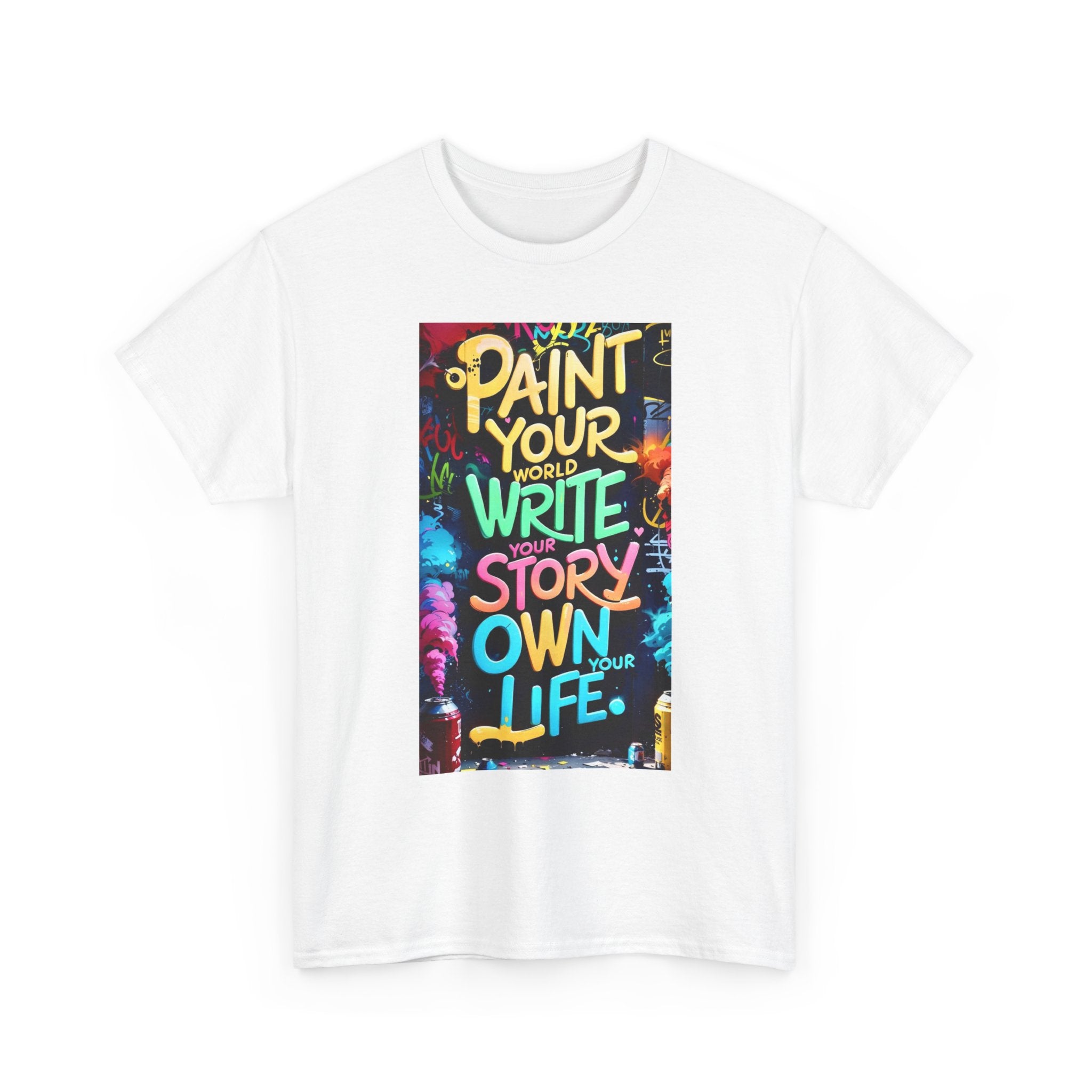 Creative Expression Unisex Heavy Cotton Tee - "Paint Your Own Story" Shirt, Casual Fashion, Gift, Motivational Wear, Artistic Style